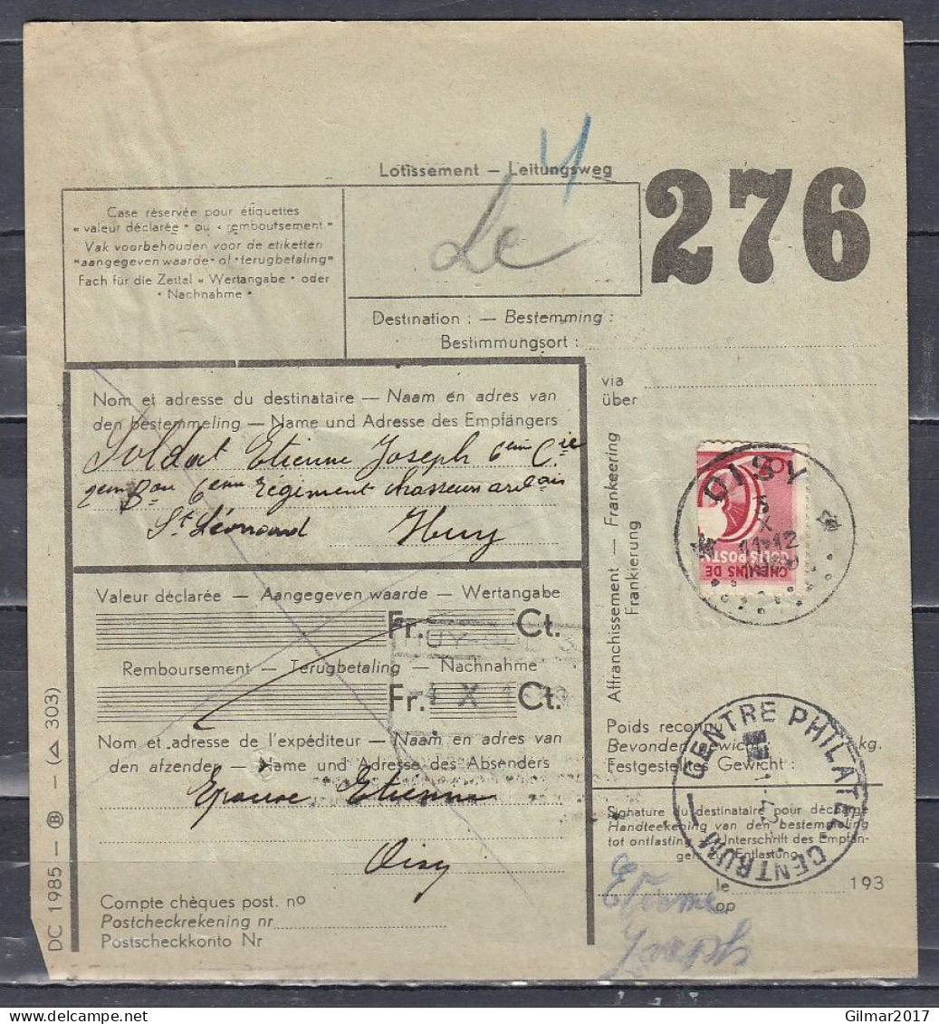Vrachtbrief Met Sterstempel OISY Gehalveerde Zegel - Documentos & Fragmentos