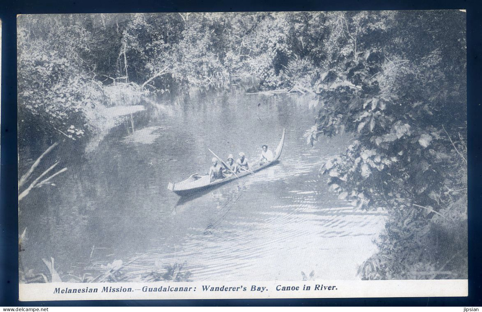 Cpa Océanie Melanesian Mission - Guadalcanar , Wanderer's Bay  Canoe In River  Les ïles Salomon / Solomon Islands LANR65 - Salomon