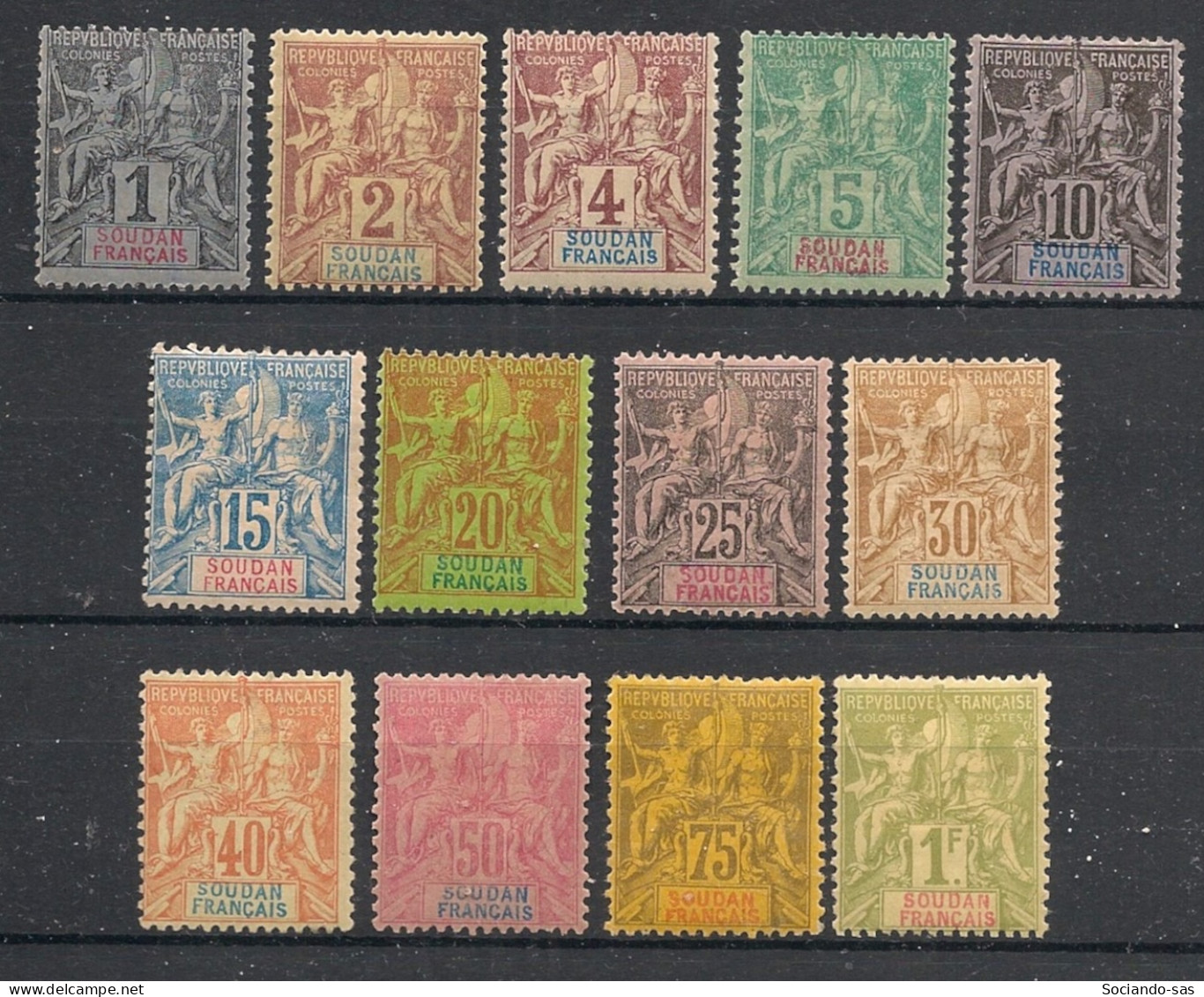 SOUDAN - 1894 - N°YT. 3 à 15 - Type Groupe - Série Complète - Neuf * / MH VF - Neufs