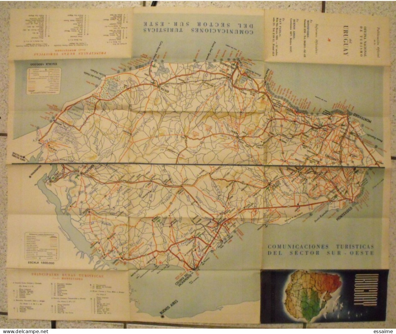 Uruguay. Plan Touristique. Montevideo. Carte. 1948 - Non Classificati