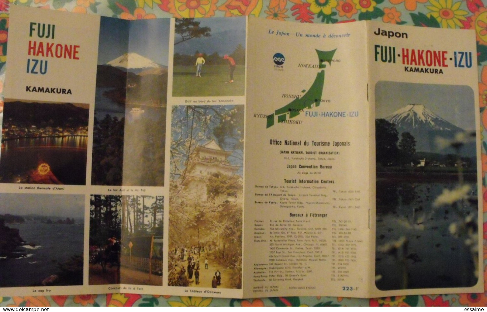 Japon. Plan Touristique. Fuji Hakone Izu Kamakura.  Carte Dépliant Tourisme 1972 - Zonder Classificatie