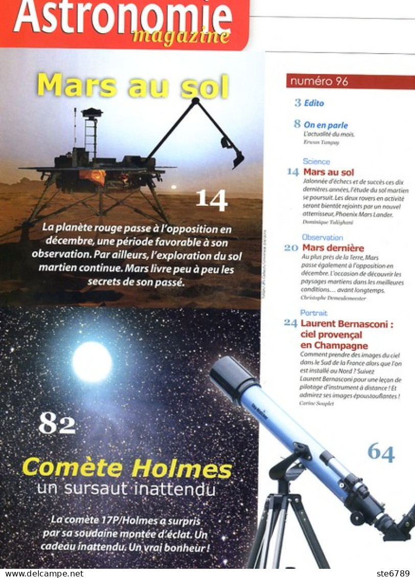 ASTRONOMIE Magazine  N° 96 Revue Des Astronomes Amateurs , Mars , Holmes - Science