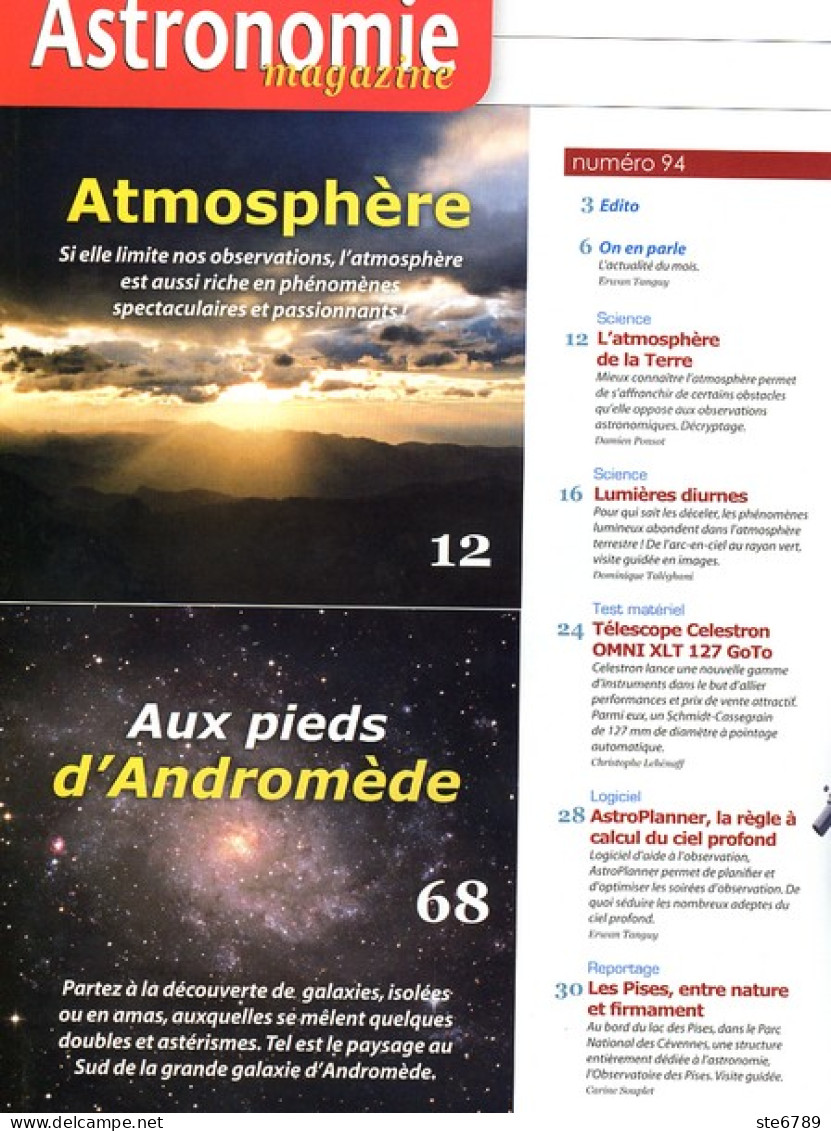 ASTRONOMIE Magazine  N° 94 Revue Des Astronomes Amateurs , Observatoire Des Pises , Atmosphere - Ciencia