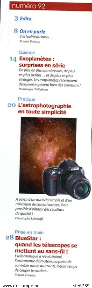 ASTRONOMIE Magazine  N° 92 Revue Des Astronomes Amateurs , Exoplanètes , Astronomie Volcanique Sicile , - Ciencia