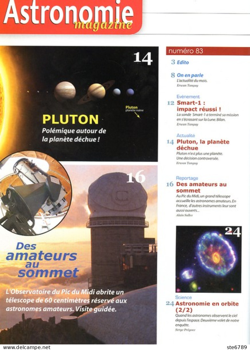 ASTRONOMIE Magazine  N° 83 Revue Des Astronomes Amateurs , PIC DU MIDI , Pluton - Science