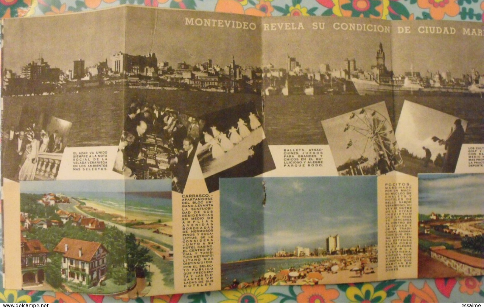 Uruguay. Plan Touristique. Montevideo.  Carte Dépliant Tourisme 1948 - Sin Clasificación