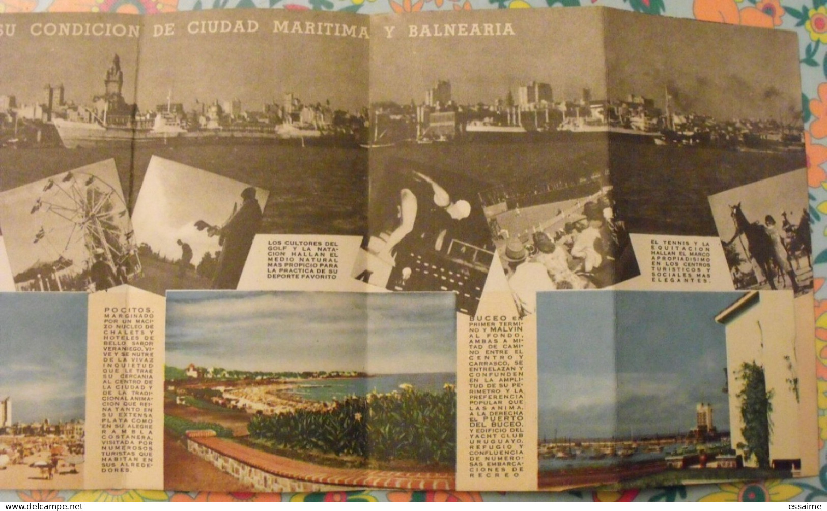 Uruguay. Plan Touristique. Montevideo.  Carte Dépliant Tourisme 1948 - Ohne Zuordnung