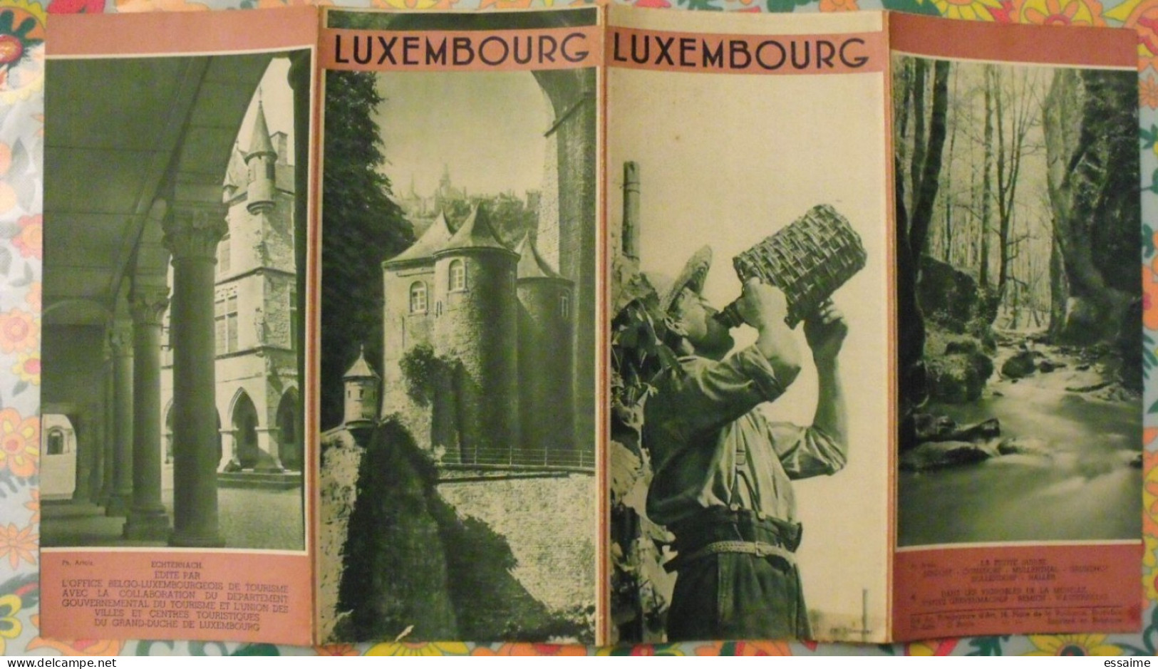 Luxembourg. Plan Touristique.  Carte Dépliant Tourisme Vers 1950 - Unclassified