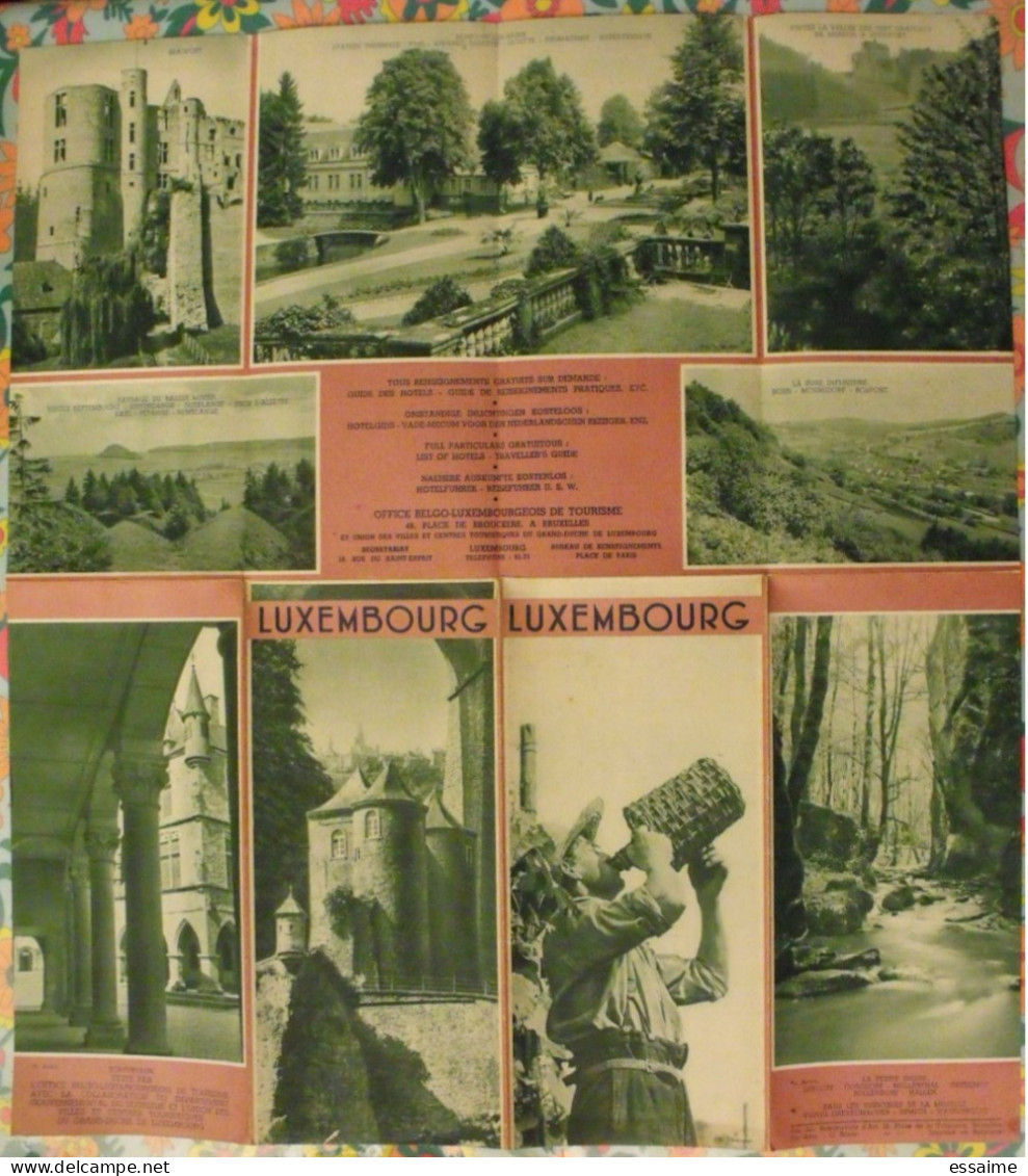Luxembourg. Plan Touristique.  Carte Dépliant Tourisme Vers 1950 - Zonder Classificatie
