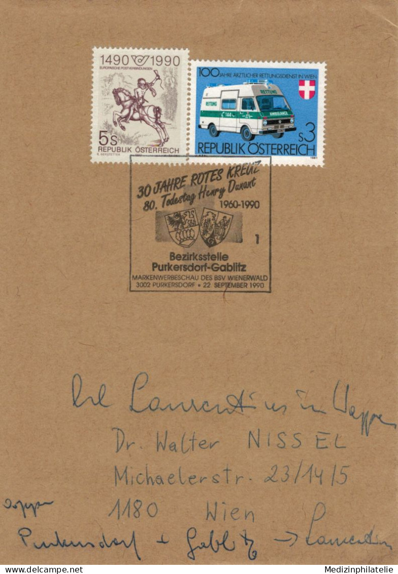 Rotes Kreuz - 3002 Purkersdorf 1990 Wienerwald - Postverbindungen - EHBO