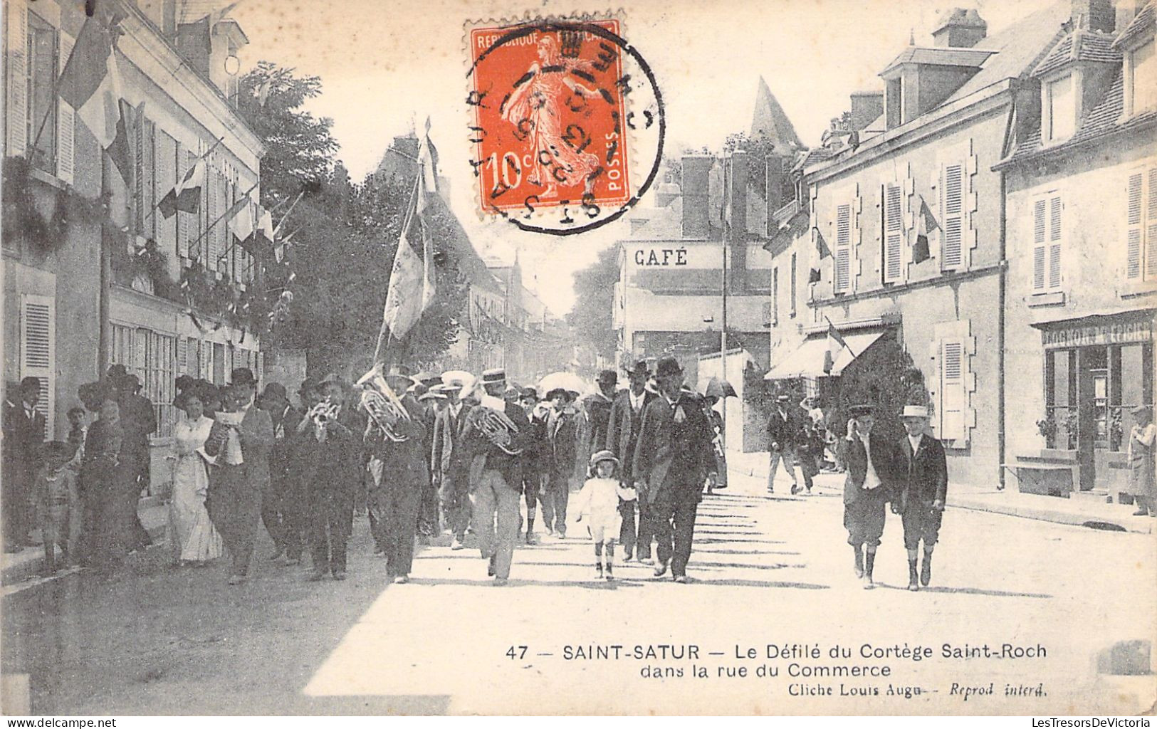 FRANCE - Saint Satur - Le Défilé Du Cortege Saint Roch Dans La Rue Du Commerce - Carte Postale Ancienne - Saint-Satur