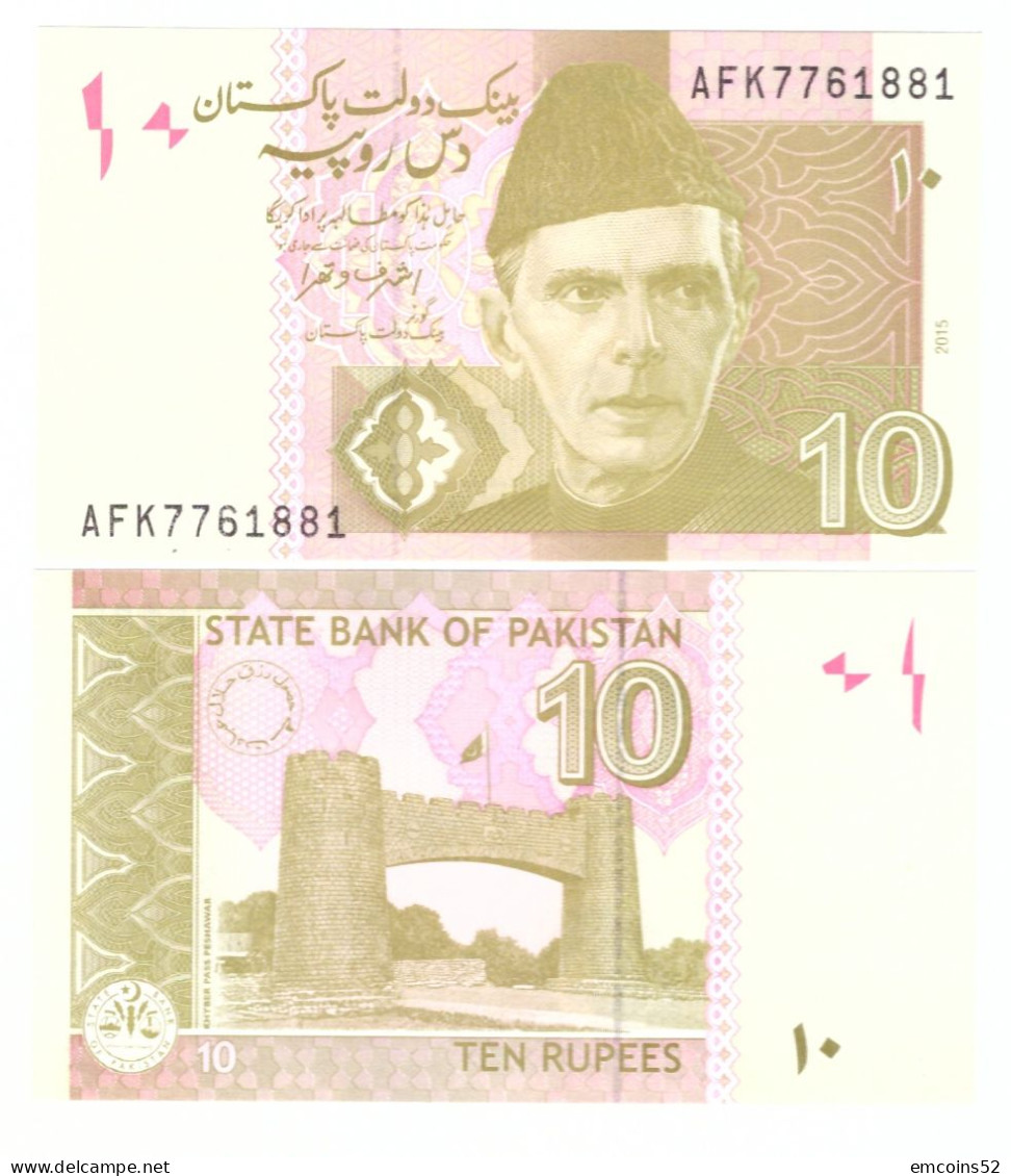 PAKISTAN 10 RUPEES 2015  P-45j UNC - Pakistán