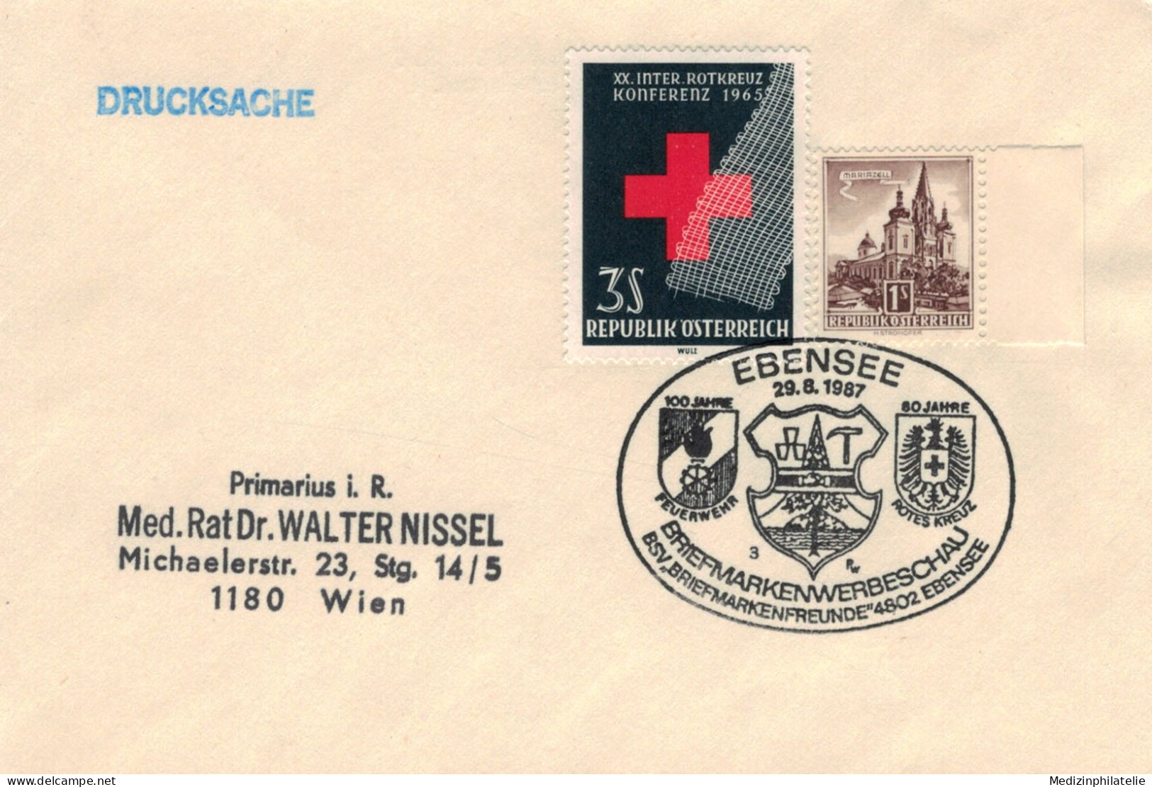 Rotes Kreuz - 4802 Ebensee 1987 Wappen - Erste Hilfe