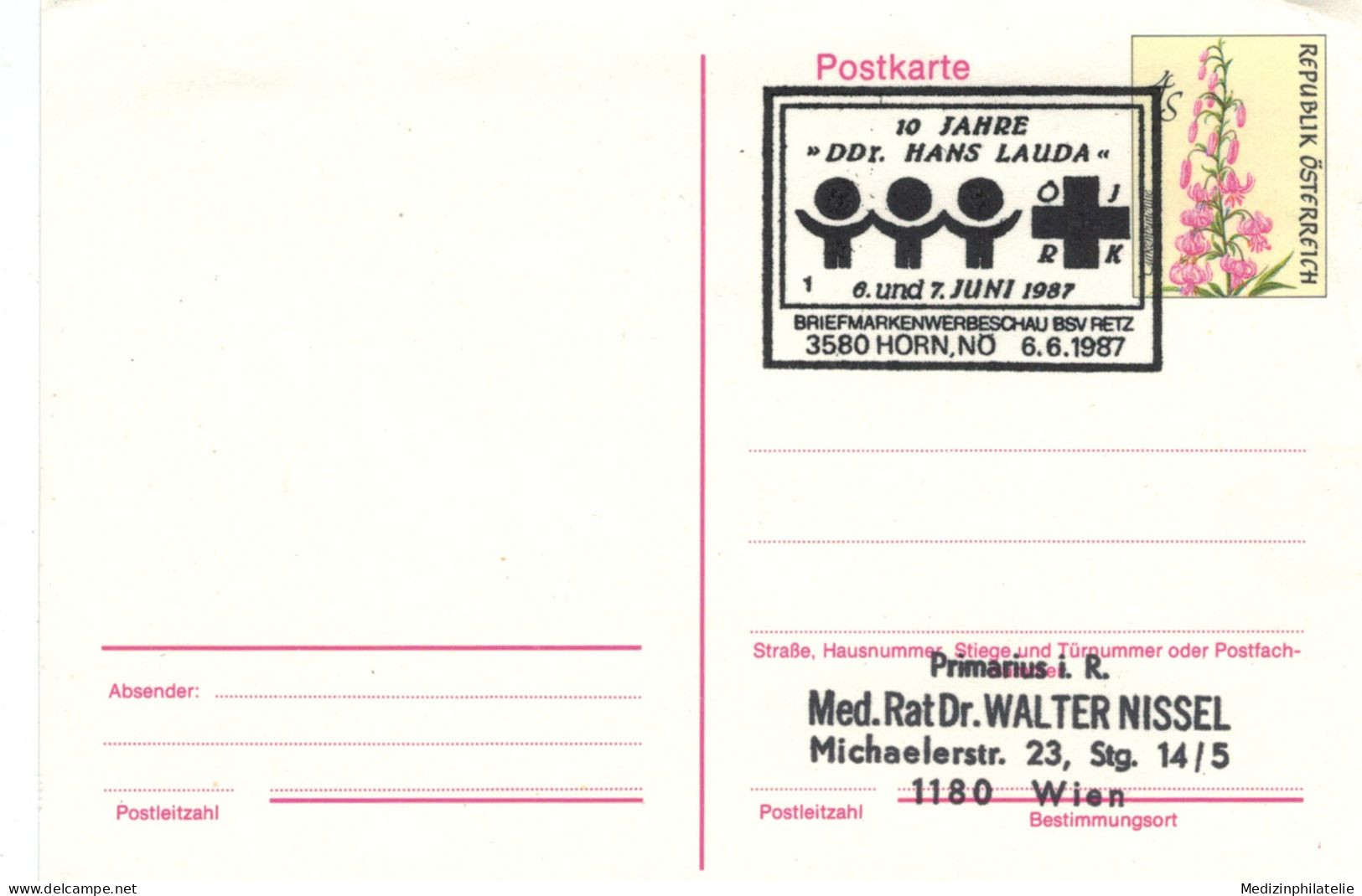 Rotes Kreuz - 3580 Horn 1987 Türkenbund-Lilie - First Aid