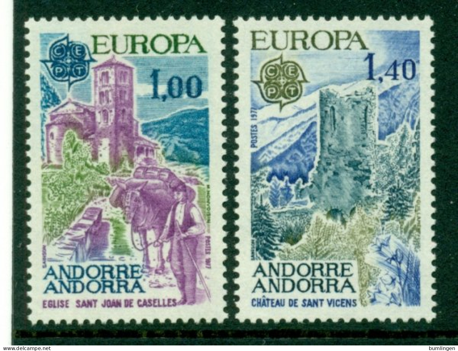 ANDORRA (French) 1977 Mi 282-83** Europa CEPT - Landscapes [L3836] - 1977