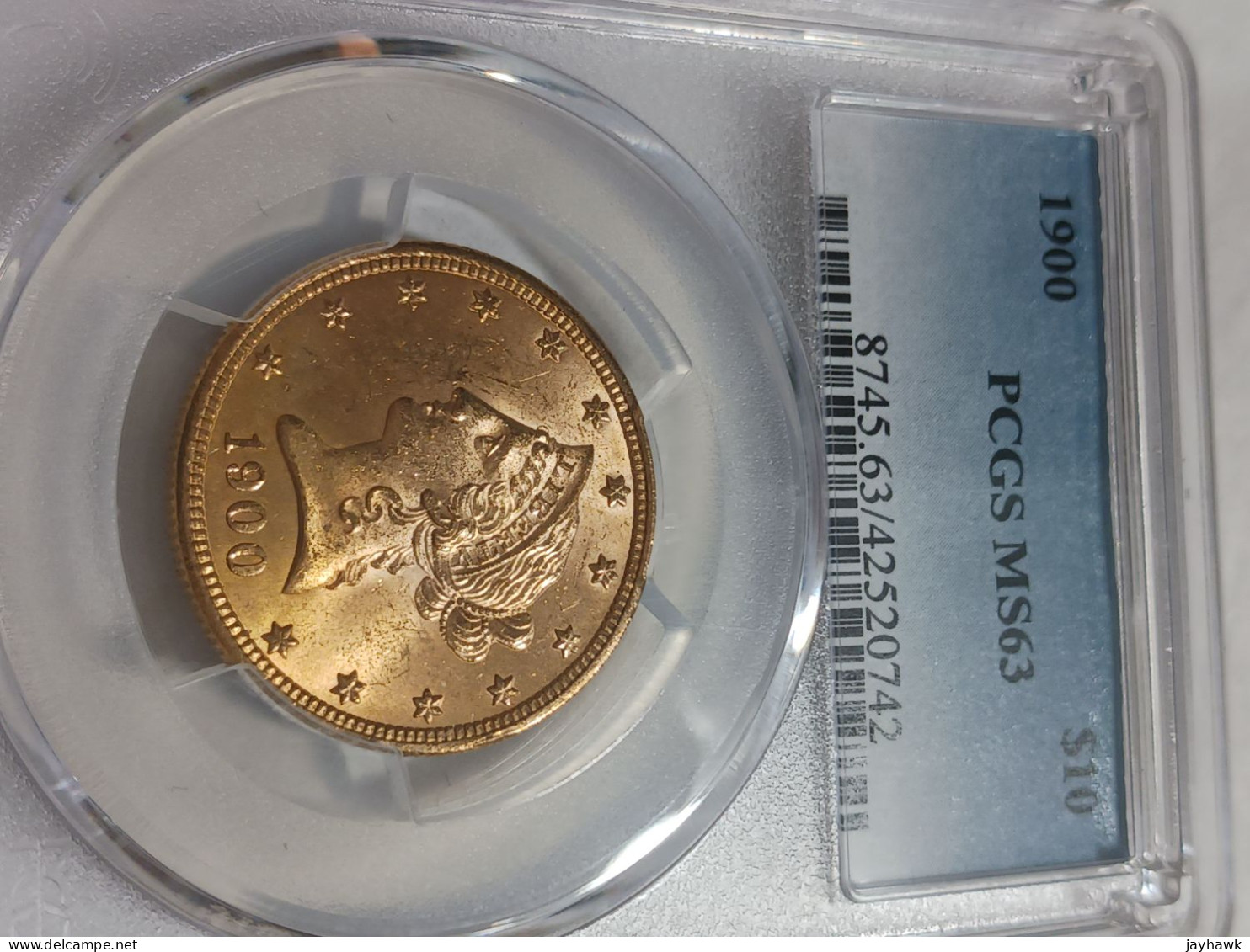 1900 P, $10 EAGLE, PCGS MS 63, TOTALLY BRIGHT, SHINY SURFACES - 10$ - Eagle - 1866-1907: Coronet Head