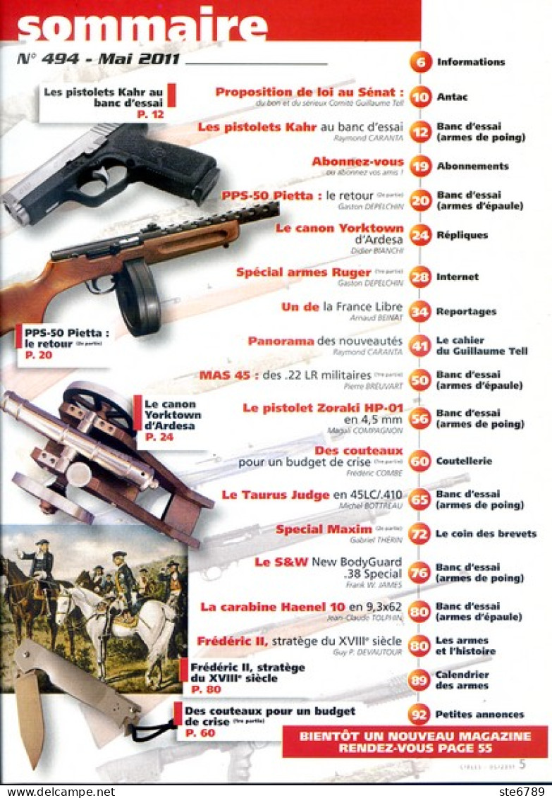 CIBLES N° 494 Revue Armes Et Tir Pistolets Kahr , Pietta , Carabine Haenel , MAS 45 , Special Maxim - French