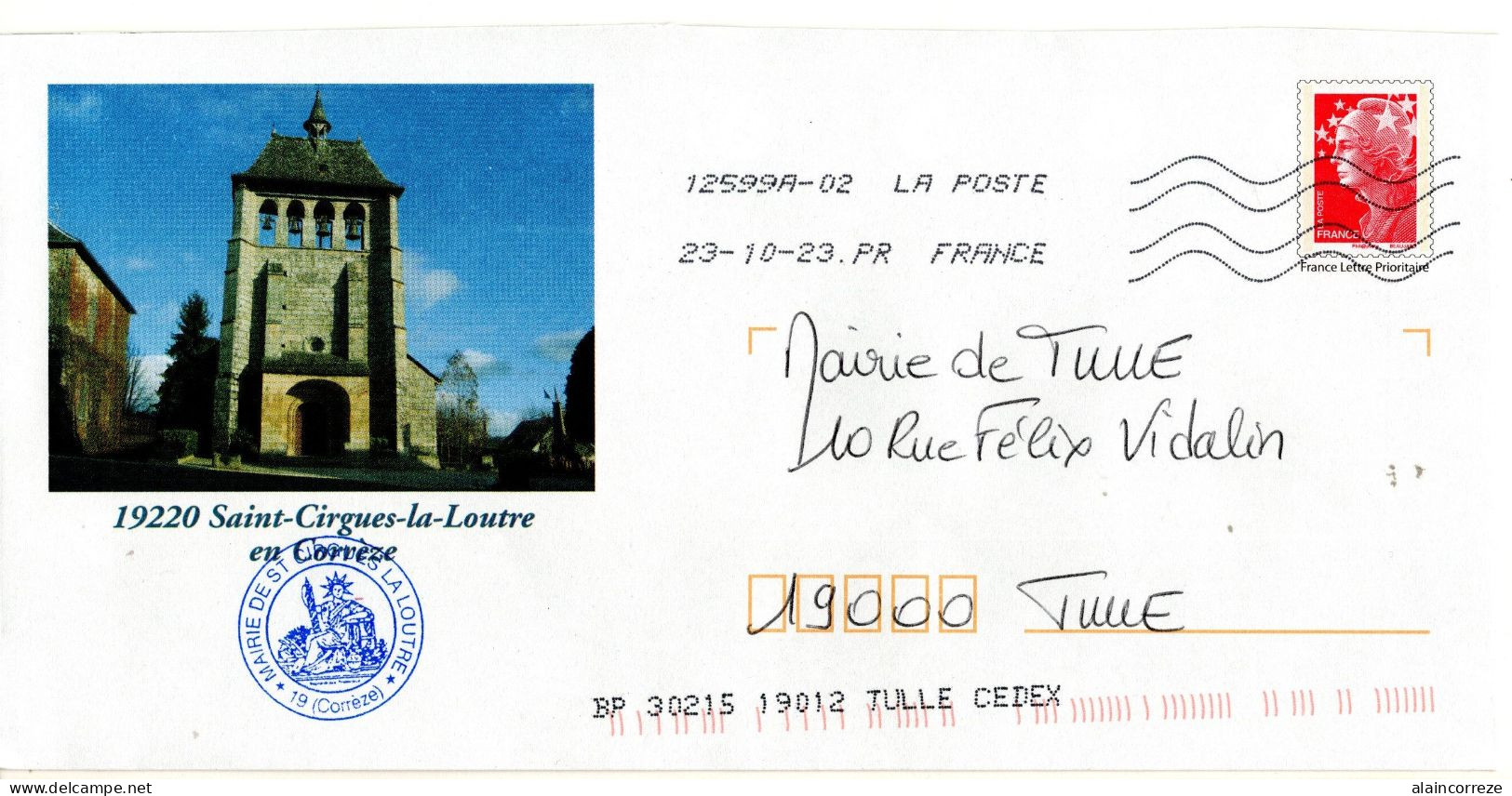 Entier Postal PAP Local Personalisé Corrèze Saint Cirgues La Loutre Eglise - PAP: Ristampa/Beaujard