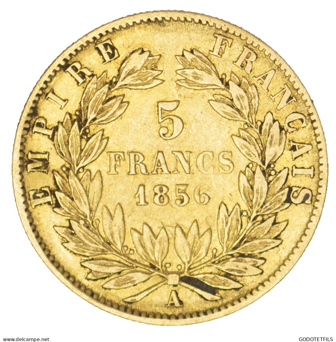 Second-Empire- 5 Francs Napoléon III Tête Nue 1856 Paris - 5 Francs (goud)