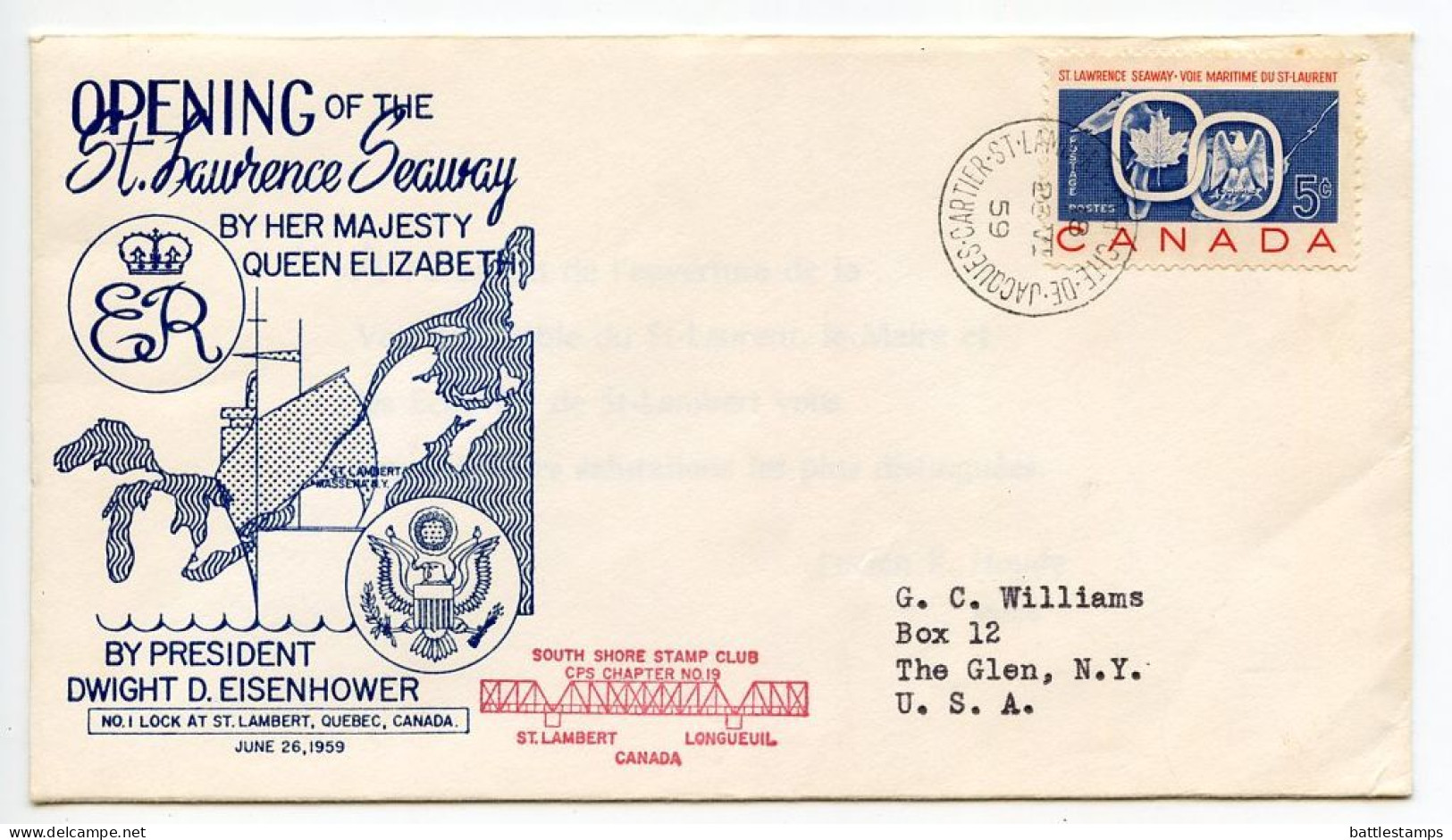 Canada 1959 FDC Scott 387 Opening Of The St. Lawrence Seaway - 1952-1960