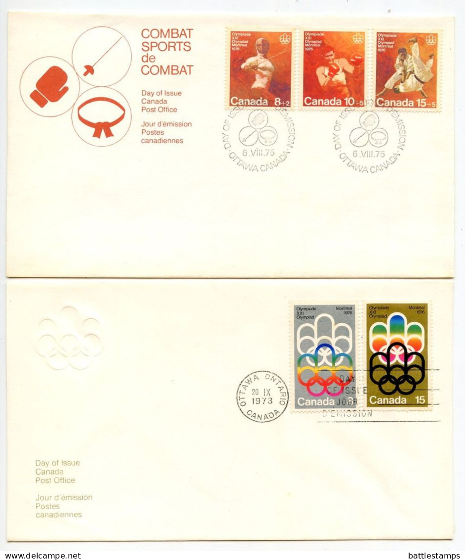 Canada 1970's-1980's 10 Different First Day Covers - Olympic Sports, Christmas, Ships, QEII, Writers - 1971-1980