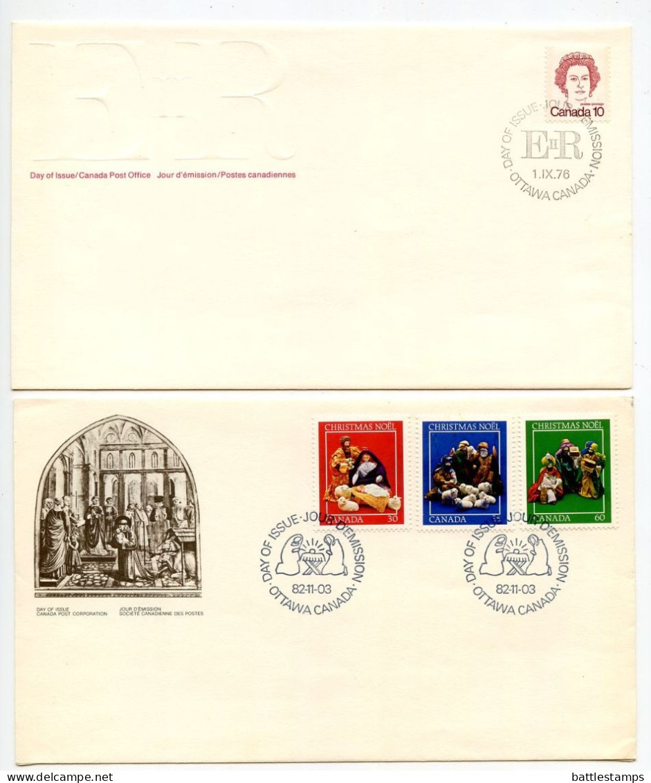 Canada 1970's-1980's 10 Different First Day Covers - Olympic Sports, Christmas, Ships, QEII, Writers - 1971-1980