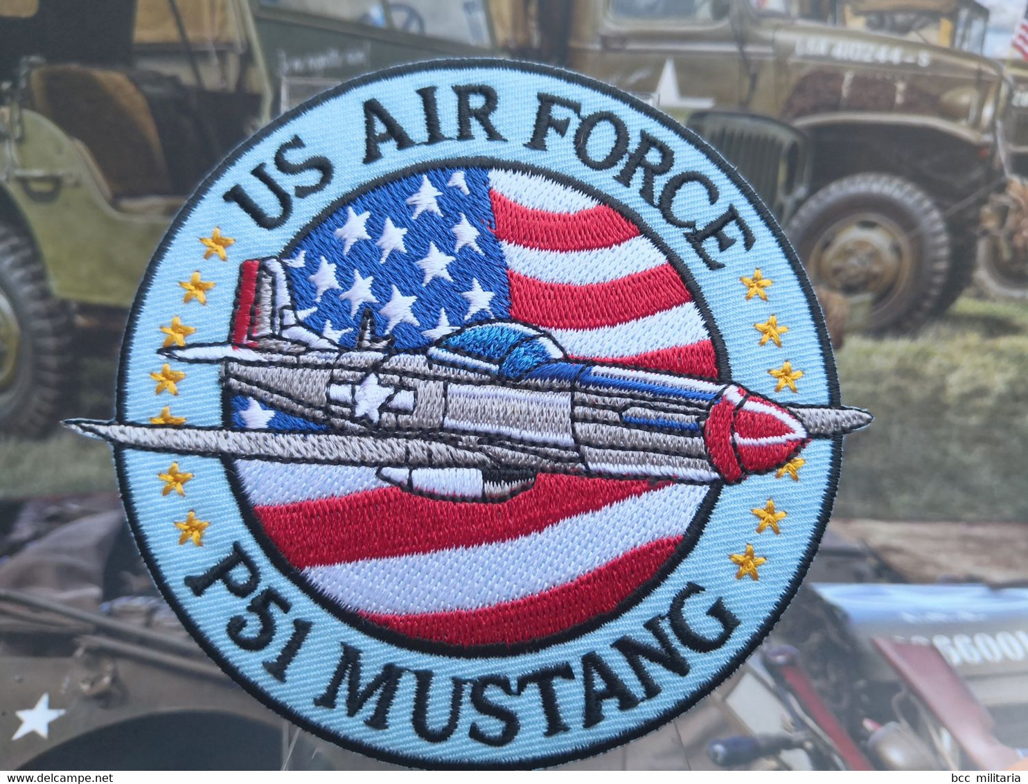 Patch Brodé U.S. Air Force P51 Mustang - 90 Mm à Coudre Ou à Thermocoller - Ecussons Tissu