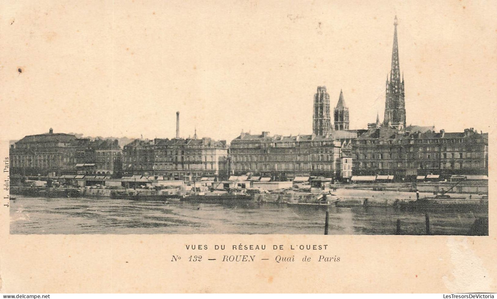 FRANCE - Rouen - Quai De Paris - Vues Du Réseau De L'ouest - Carte Postale Ancienne - Rouen