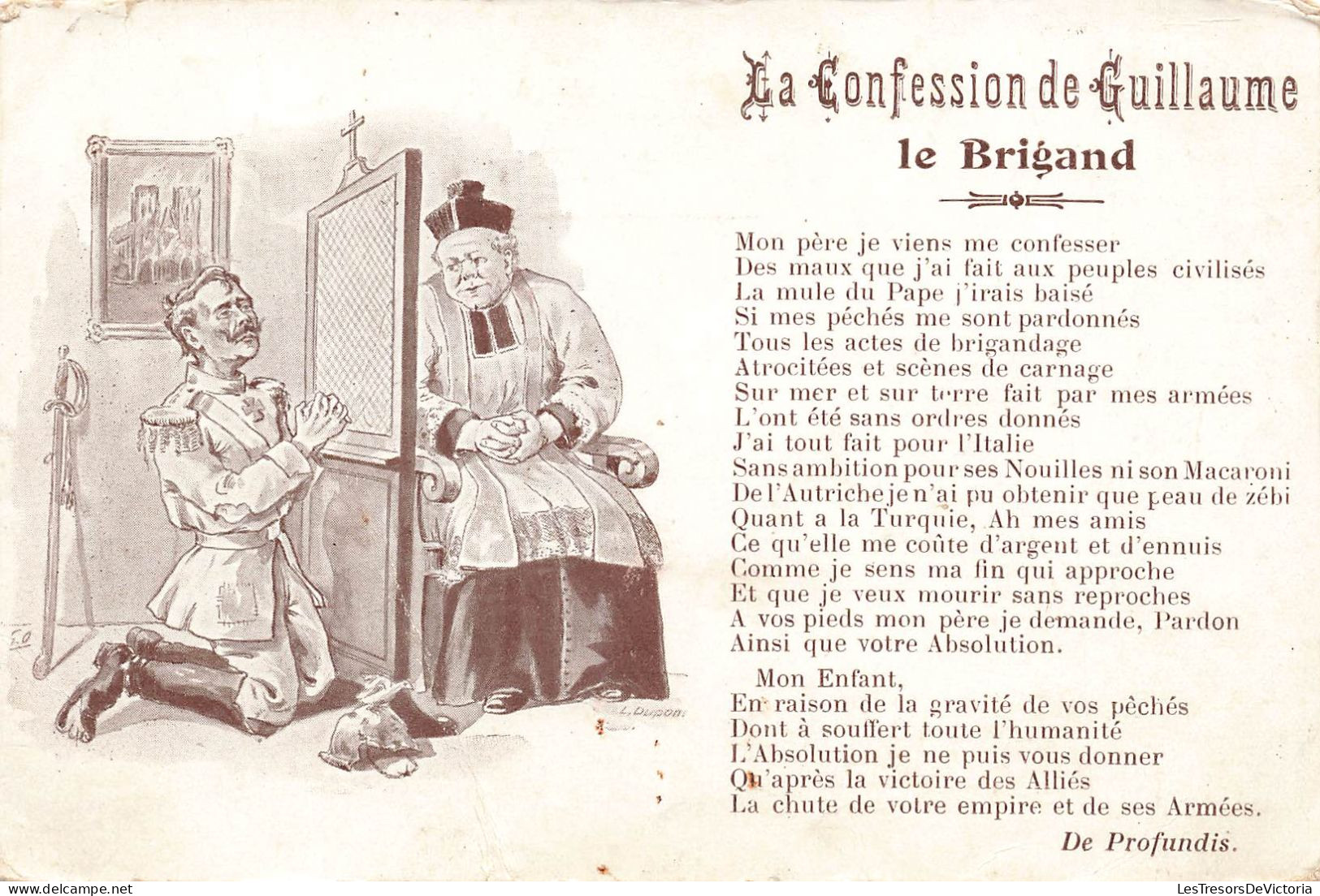 CONTES - FABLES & LÉGENDES - La Confession De Guillaume - Le Brigand - Carte Postale Ancienne - Cuentos, Fabulas Y Leyendas