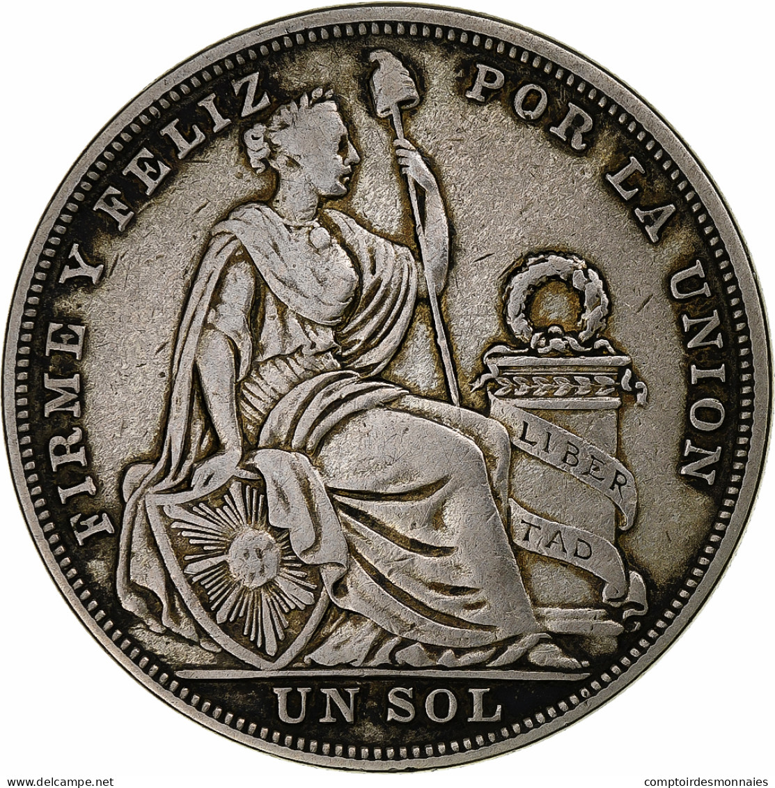 Monnaie, Pérou, Sol, 1923, Philadelphie, TB+, Argent, KM:218.1 - Peru