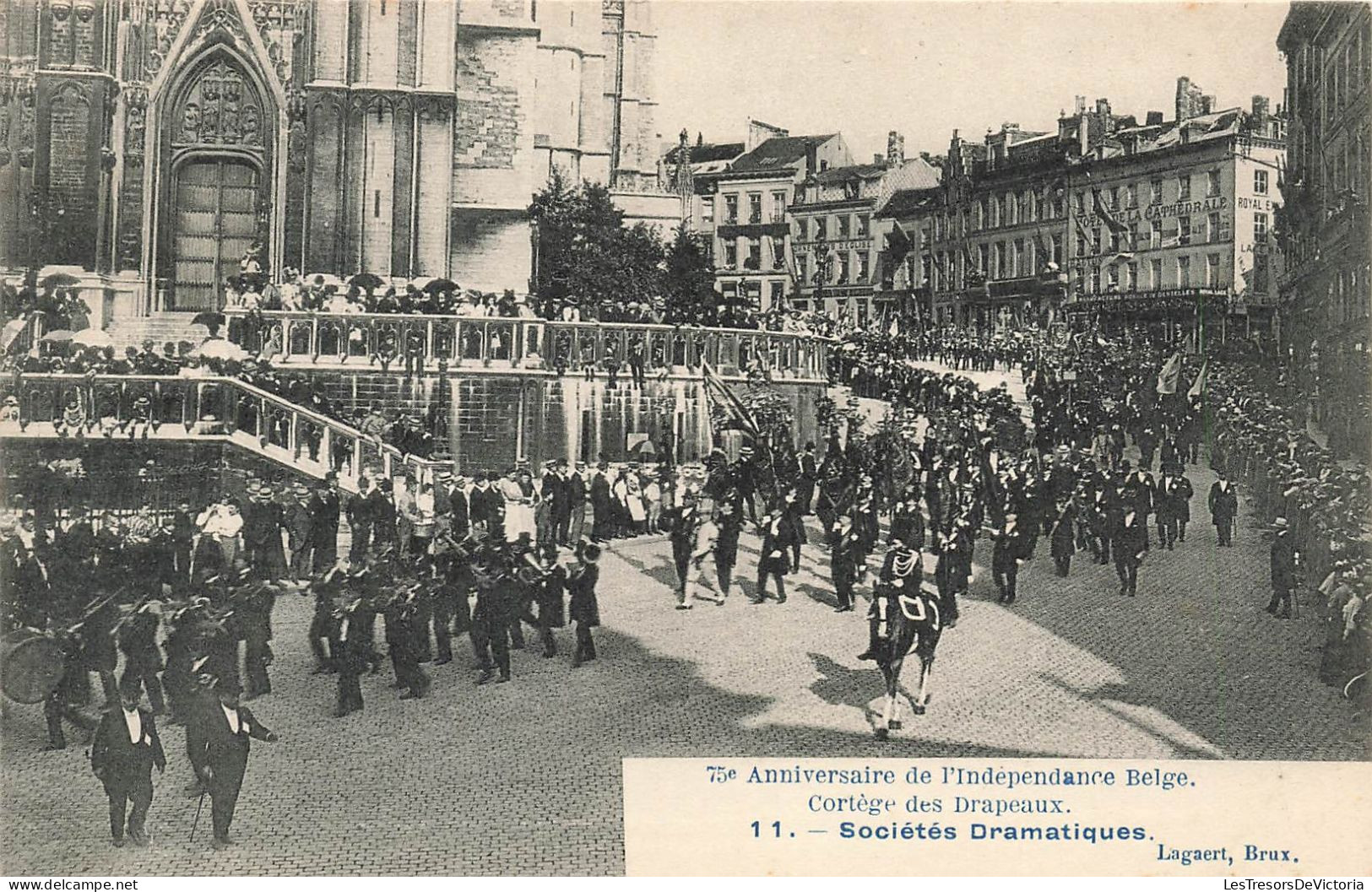 BELGIQUE - Cortège Des Drapeaux - Sociétés Dramatiques - Carte Postale Ancienne - Autres & Non Classés