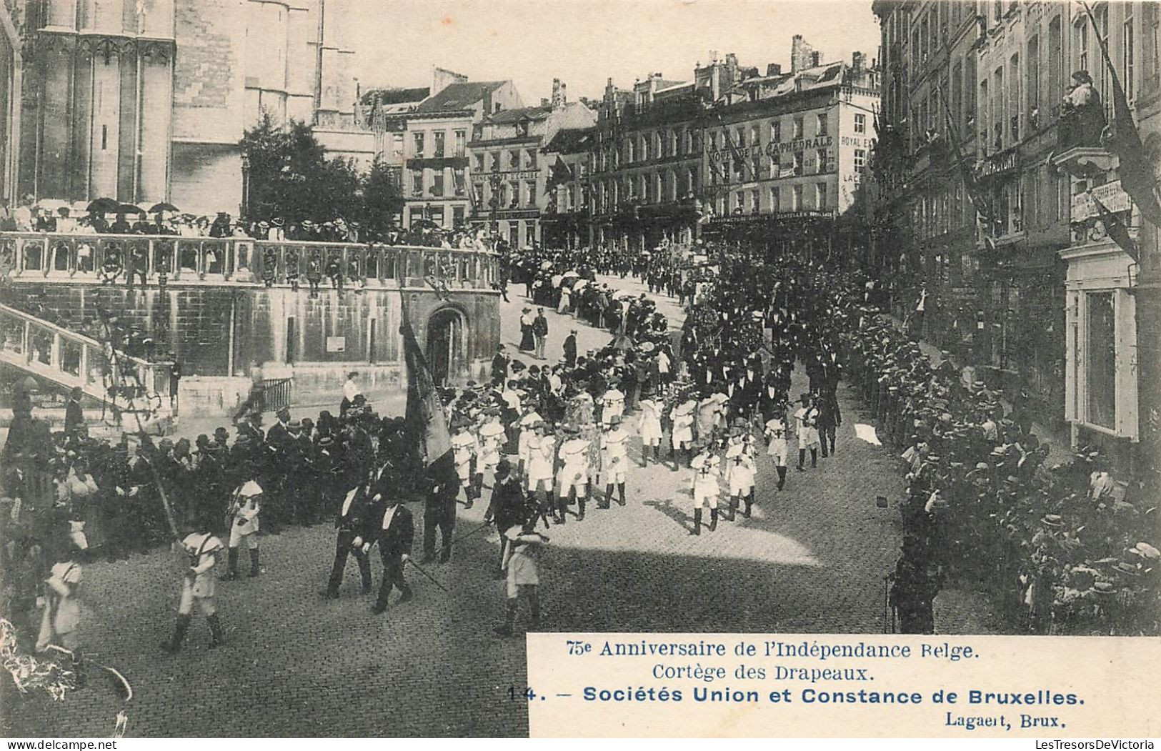 BELGIQUE - Cortège Des Drapeaux - Société Union Et Constance De Bruxelles - Carte Postale Ancienne - Otros & Sin Clasificación