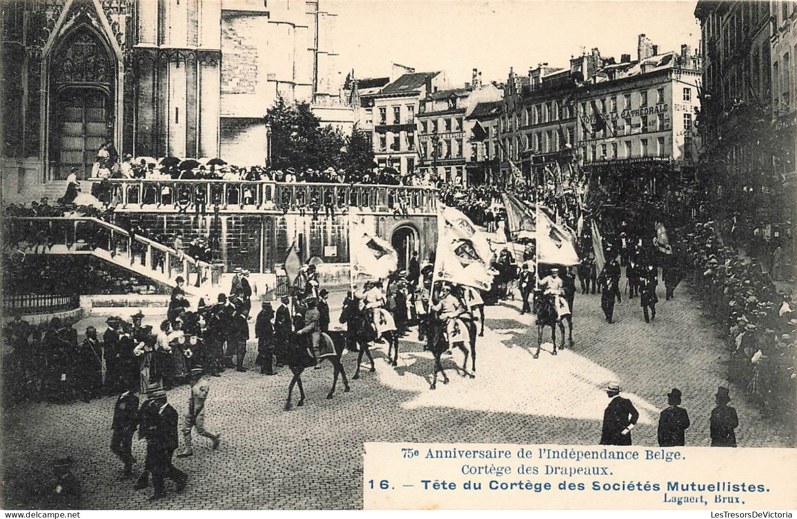 BELGIQUE - Cortège Des Drapeaux - Tête Du Cortège Des Sociétés Mutuellistes - Carte Postale Ancienne - Altri & Non Classificati