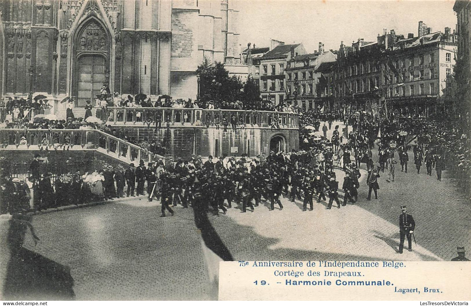 BELGIQUE - Cortège Des Drapeaux - Harmonie Communale - Carte Postale Ancienne - Other & Unclassified