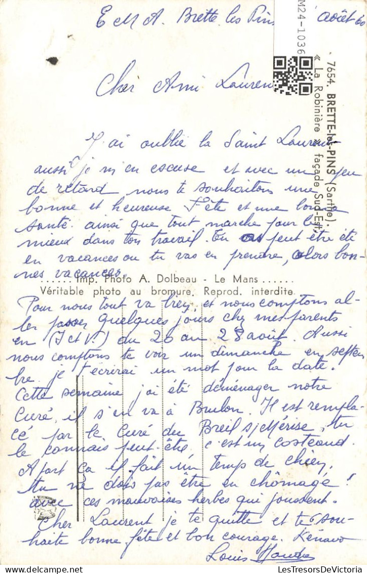 FRANCE - Brette-les-Pins - La Robinière - Façade Sud-est - Carte Postale Ancienne - Other & Unclassified
