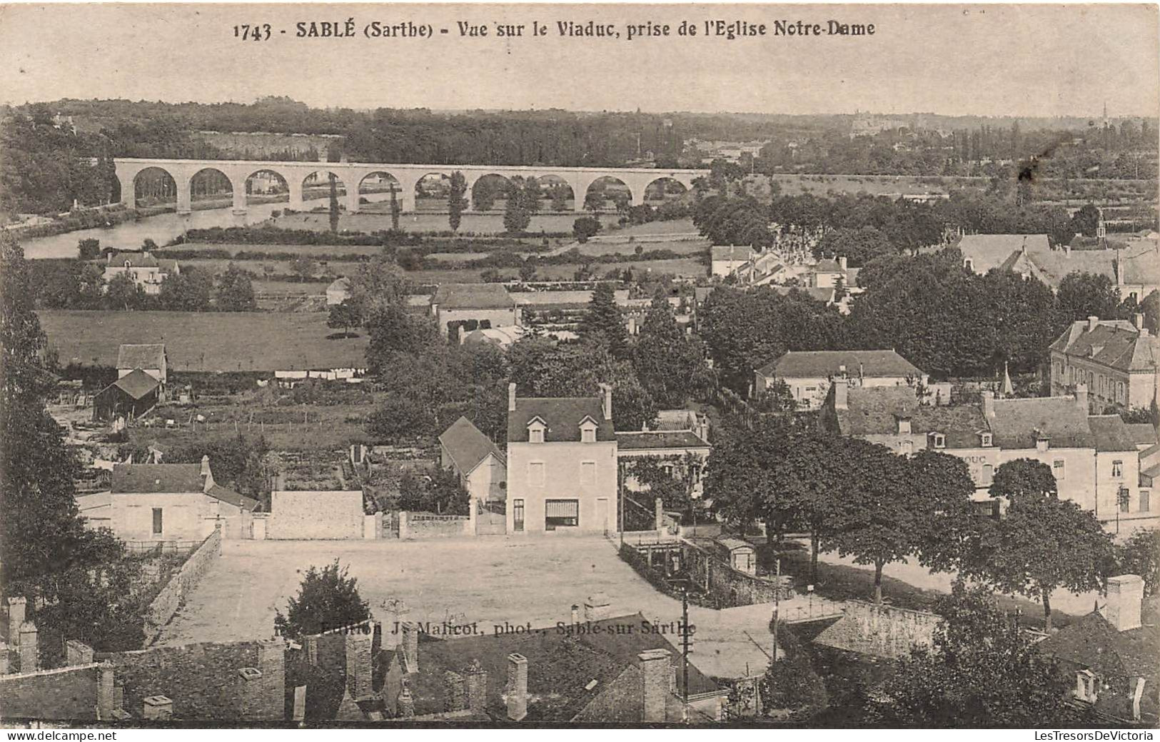 FRANCE - Sablé - Vue Sur Le Viaduc - Prise De L'église Notre-Dame - Carte Postale Ancienne - Sable Sur Sarthe