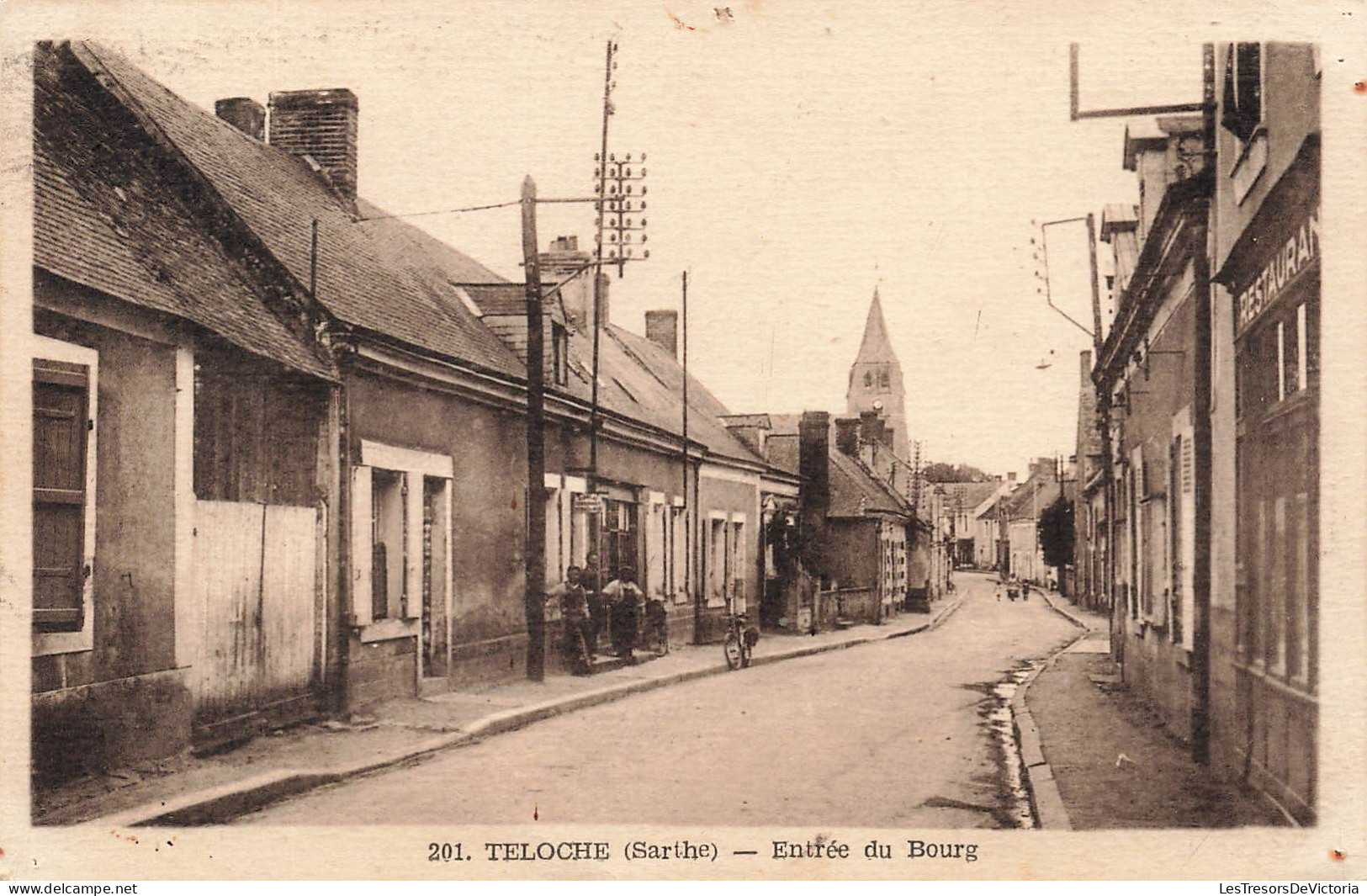 FRANCE - Teloche - Entrée Du Bourg - Carte Postale Ancienne - Sable Sur Sarthe