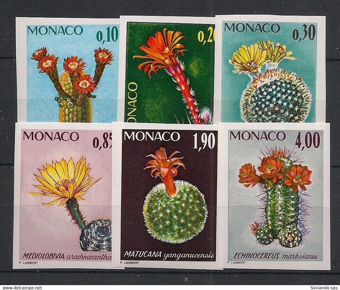 MONACO - 1974 - N°YT. 997 à 1002 - Cactus - Non Dentelé / Imperf. - Neuf Luxe ** / MNH / Postfrisch - Variétés