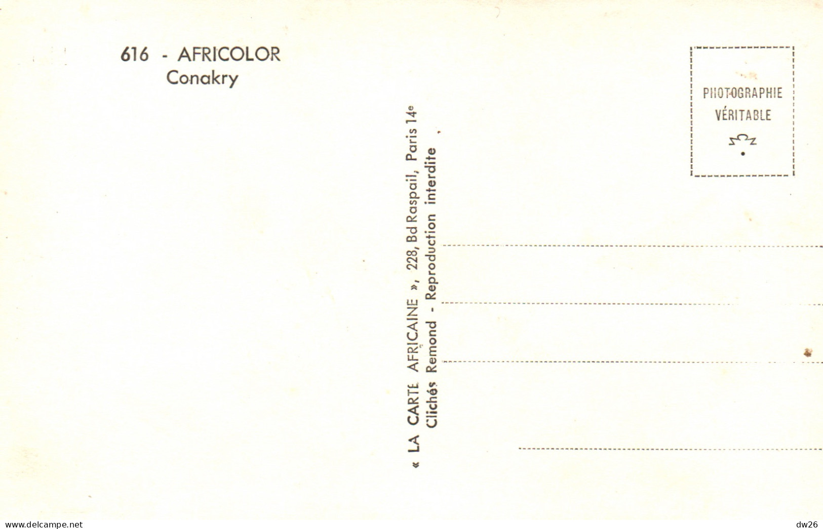 Afrique Occidentale - Guinée Française - Africolor, Conakry, Maison Coloniale - Carte Africaine N° 616 Non Circulée - Guinée Française