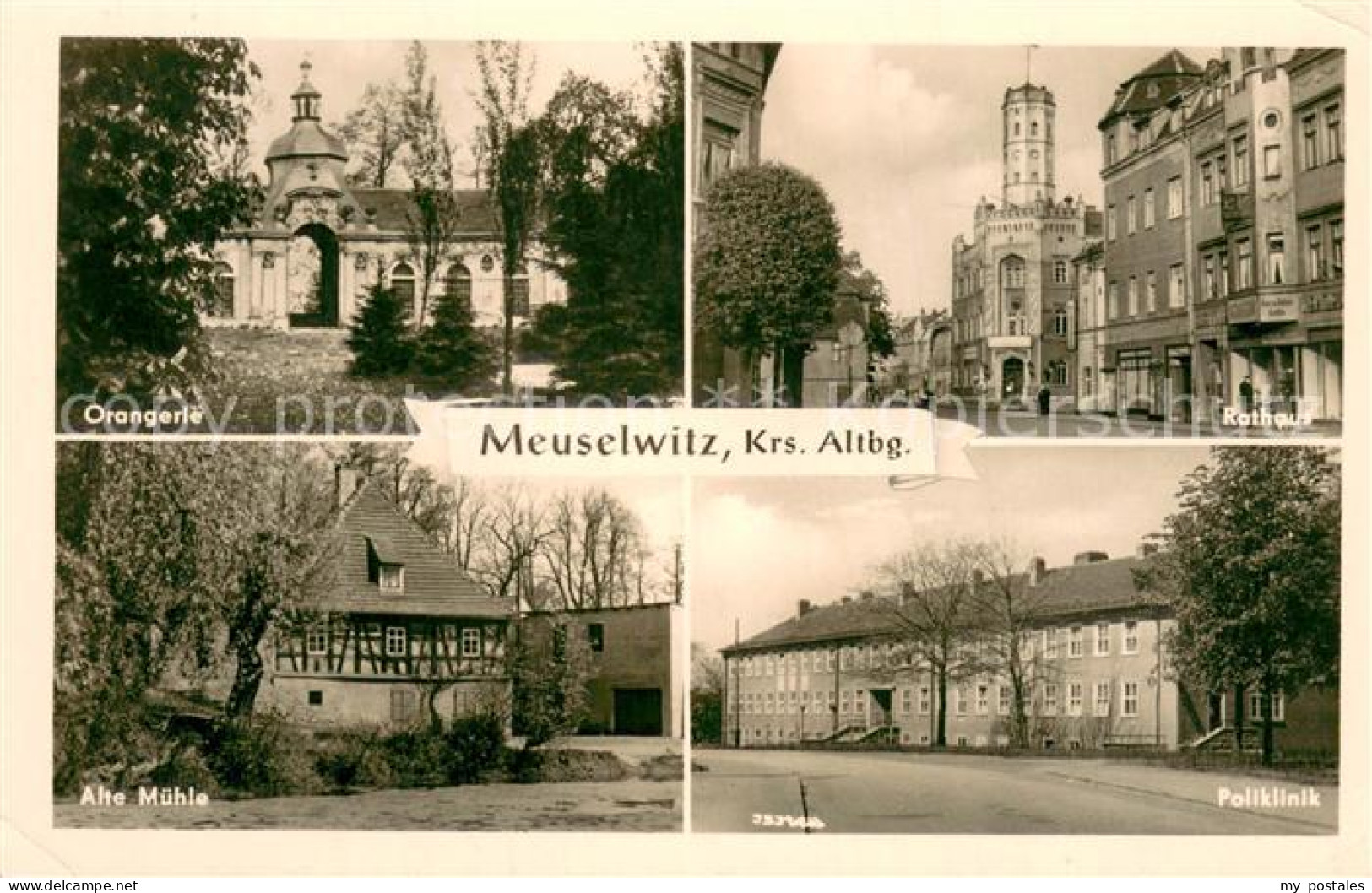 73750176 Meuselwitz Orangerie Rathaus Alte Muehle Poliklinik Meuselwitz - Meuselwitz