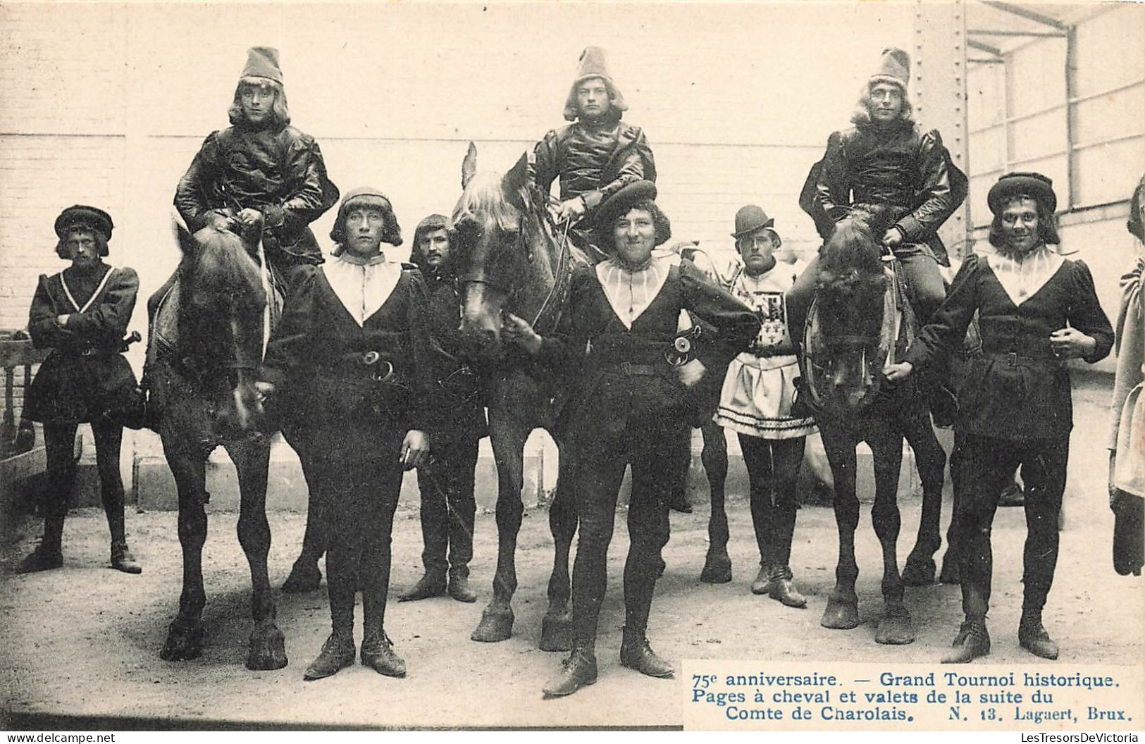 BELGIQUE - Grand Tournoi Historique - Pages à Cheval Et Valets De La Suite Comte De Charolais - Carte Postale Ancienne - Autres & Non Classés