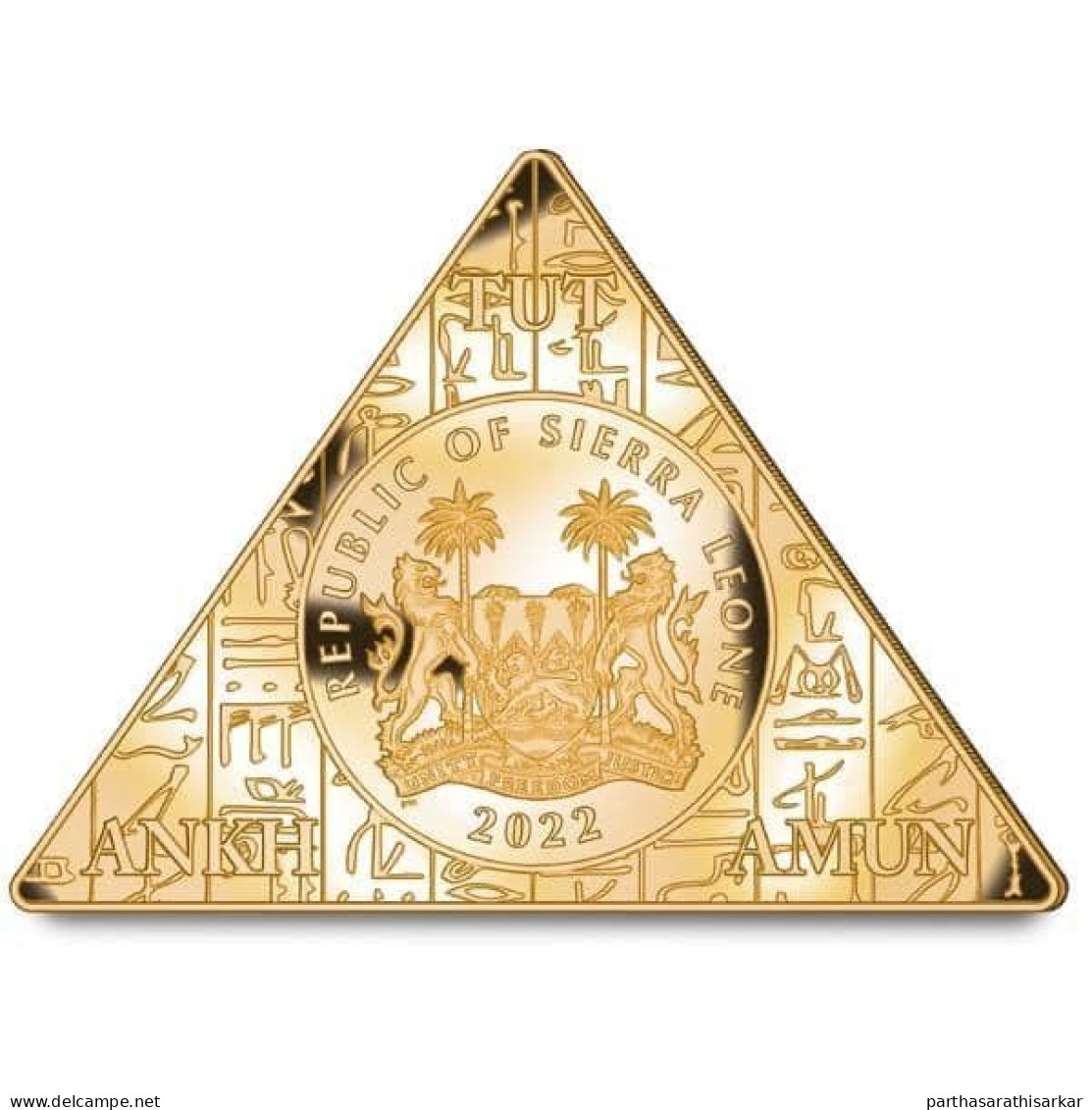 SIERRA LEONE 2022  CENTENARY OF THE DISCOVERY OF TUTANKHAMUN'S TOMB  GOLD PLATED $1 COLOUR COIN LIMITED ISSUED UNC - Sierra Leone