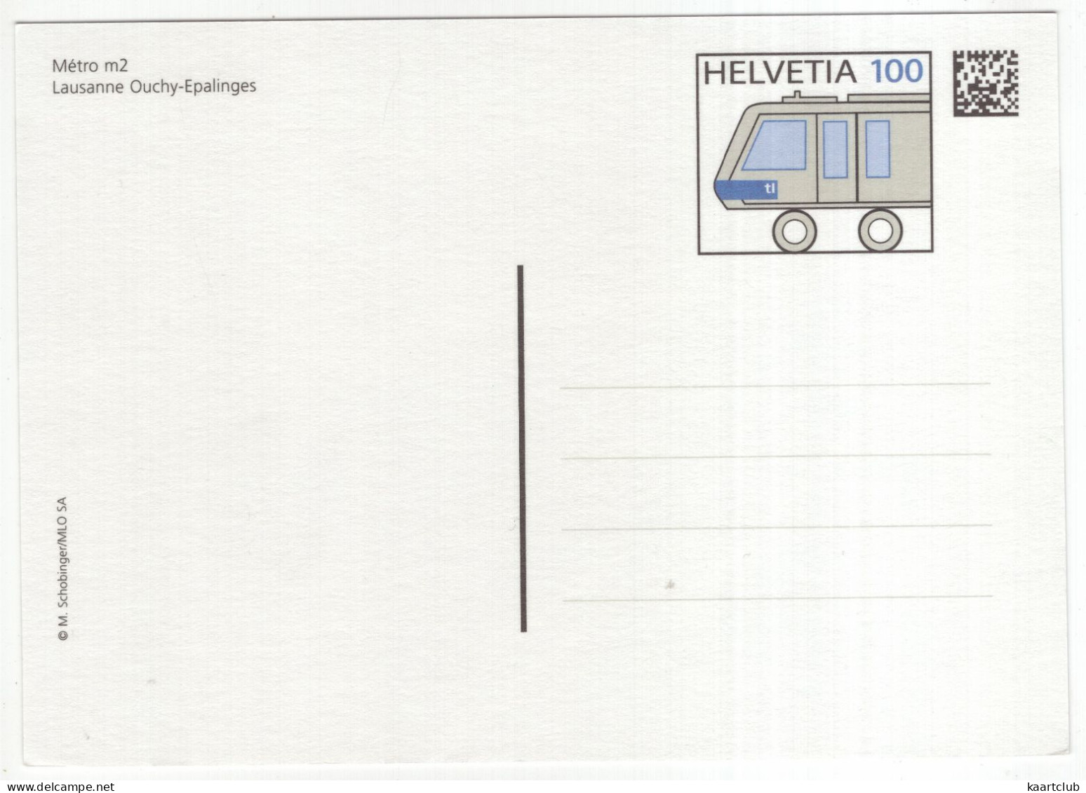 Métro M2 Lausanne Ouchy-Epalinges - (Suisse/Schweiz/Switzerland) - Helvetia 100 - Metro