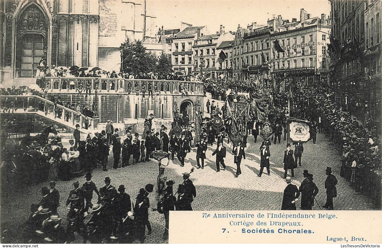 BELGIQUE - Cortège Des Drapeaux - Sociétés Chorales - Carte Postale Ancienne - Andere & Zonder Classificatie