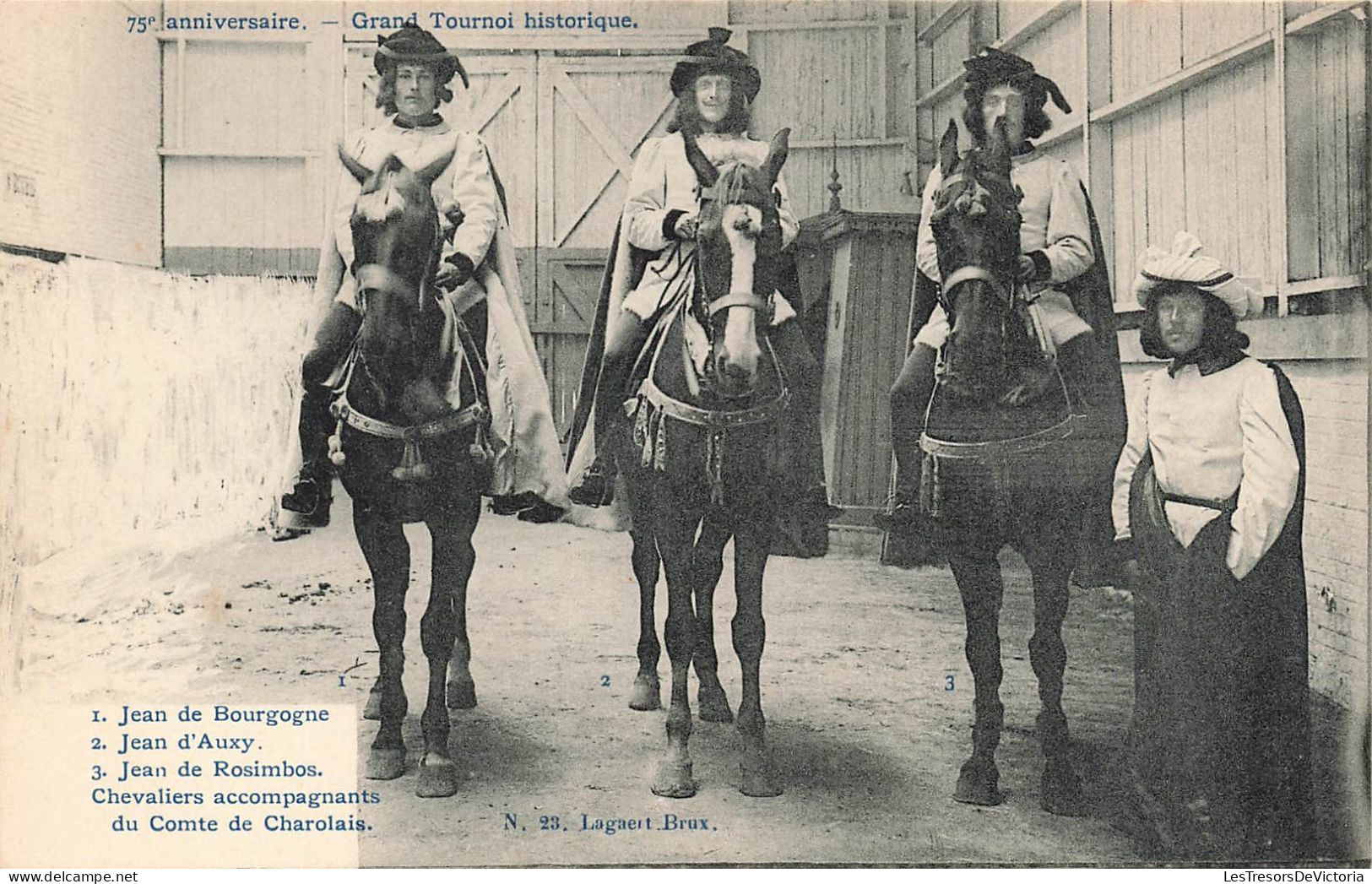 BELGIQUE - Grand Tournoi Historique - Trois Chevaliers Accompagnants Du Comte De Charolais - Carte Postale Ancienne - Andere & Zonder Classificatie