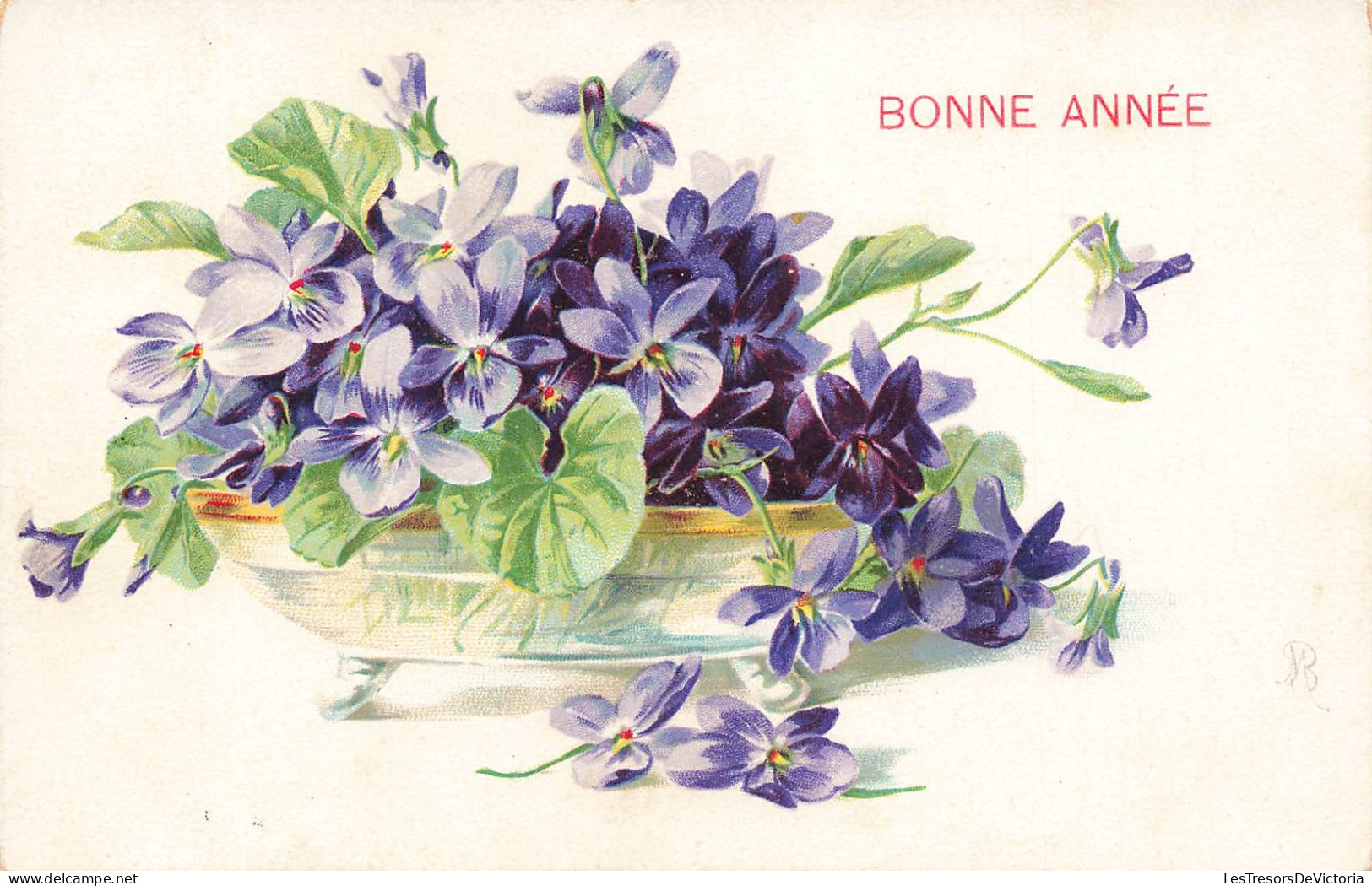 FLEURS PLANTE ARBRE - Fleurs - Bonne Année - Fleurs Violettes - Cartes Postales Ancienne - Flowers