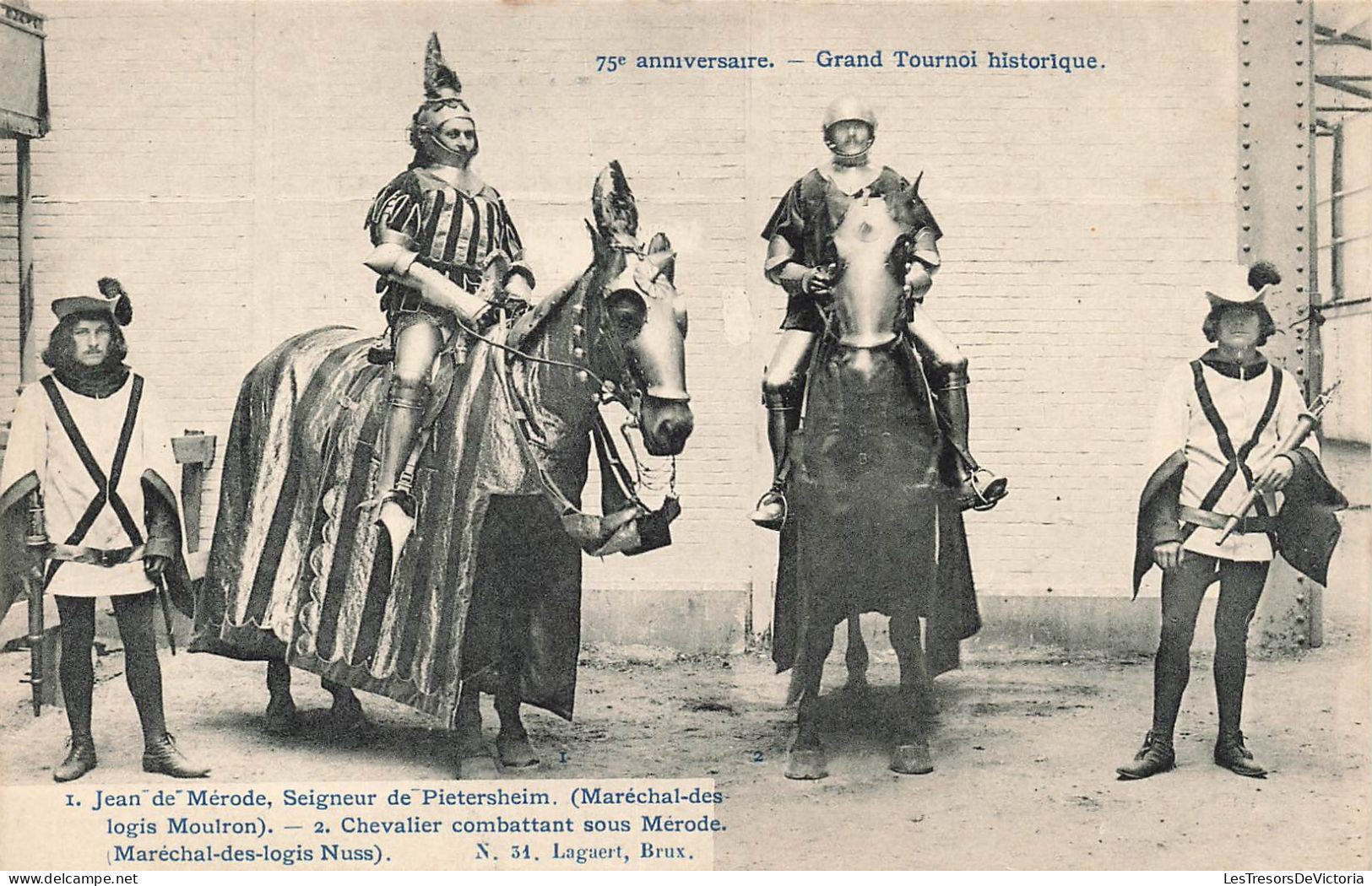 BELGIQUE - Grand Tournoi Historique - Jean De Mérode Sgr De Pietersheim Et Chevalier Combattant - Carte Postale Ancienne - Sonstige & Ohne Zuordnung