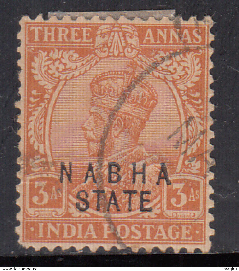 3a Used Nabha State, KGV Series 1936-1937, SG75, British India - Nabha