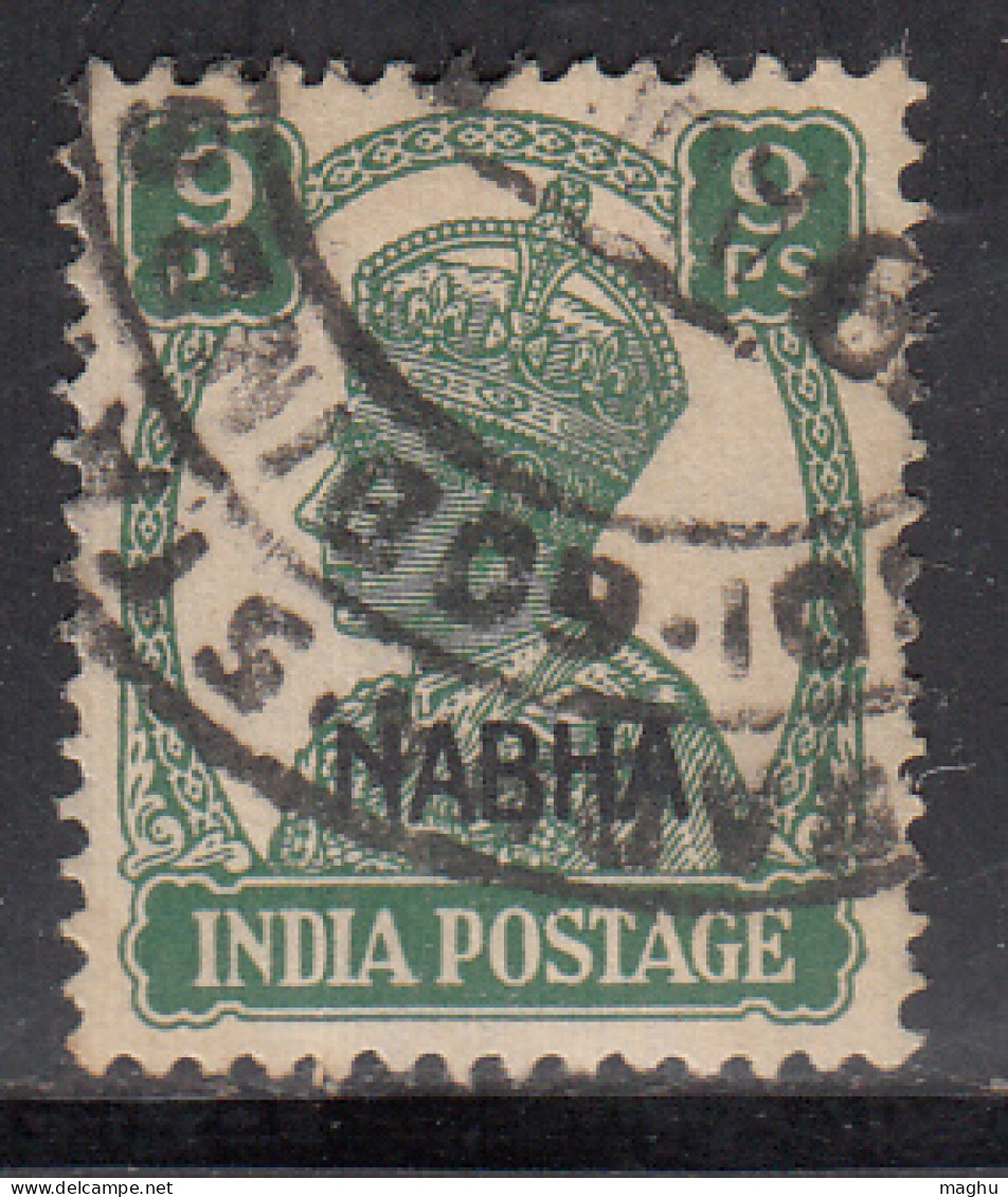 9p Used Nabha State, KGVI Series 1941-1943, SG107, British India - Nabha