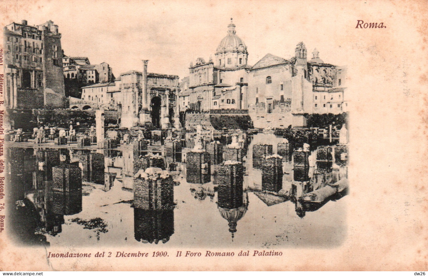 Inondations De Rome - Roma, Inondazione Del 2 Dicembre 1900 - Il Foro Romano Dal Palatino - Überschwemmungen